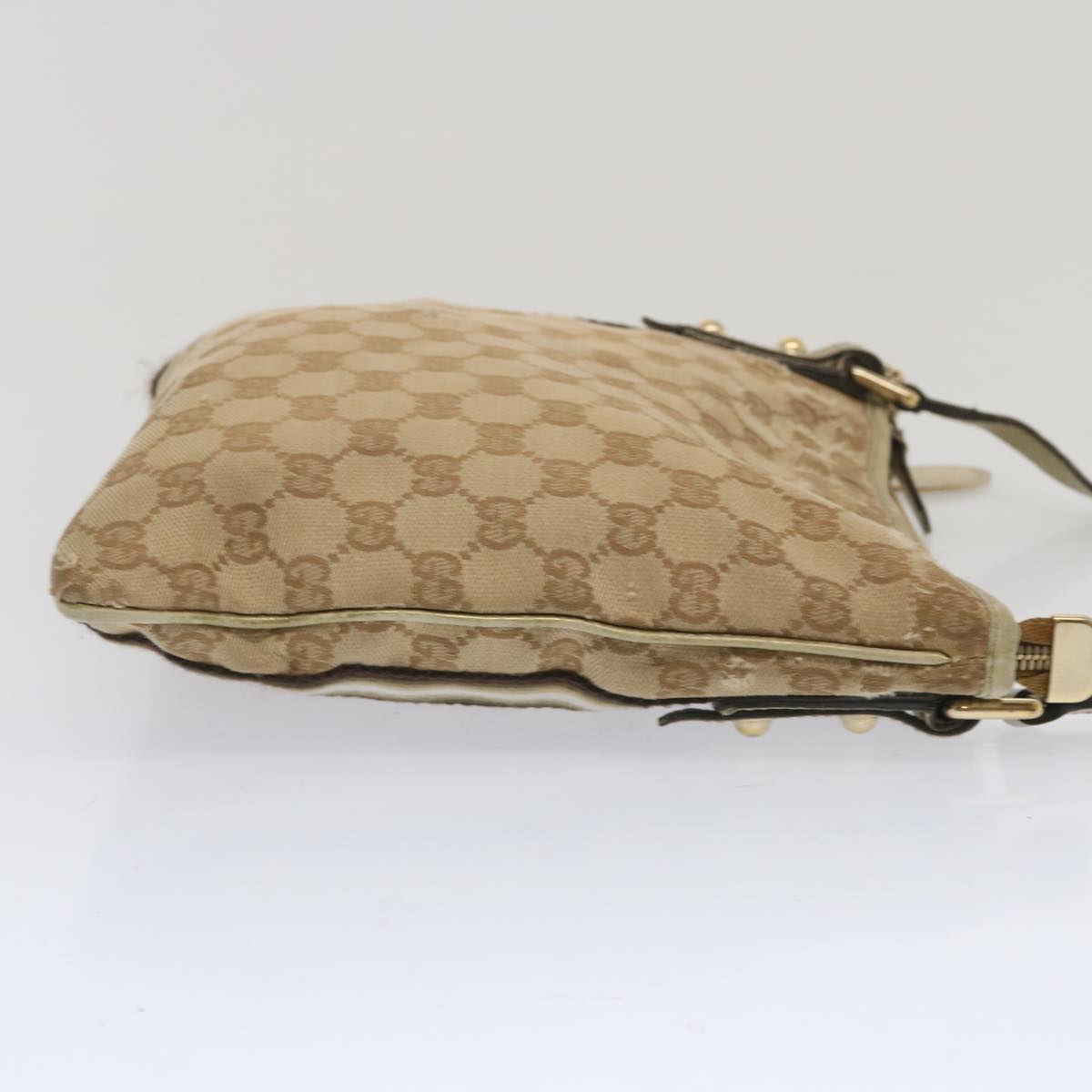 GUCCI GG Canvas Sherry Line Shoulder Bag Black Beige Brown 144388 67062
