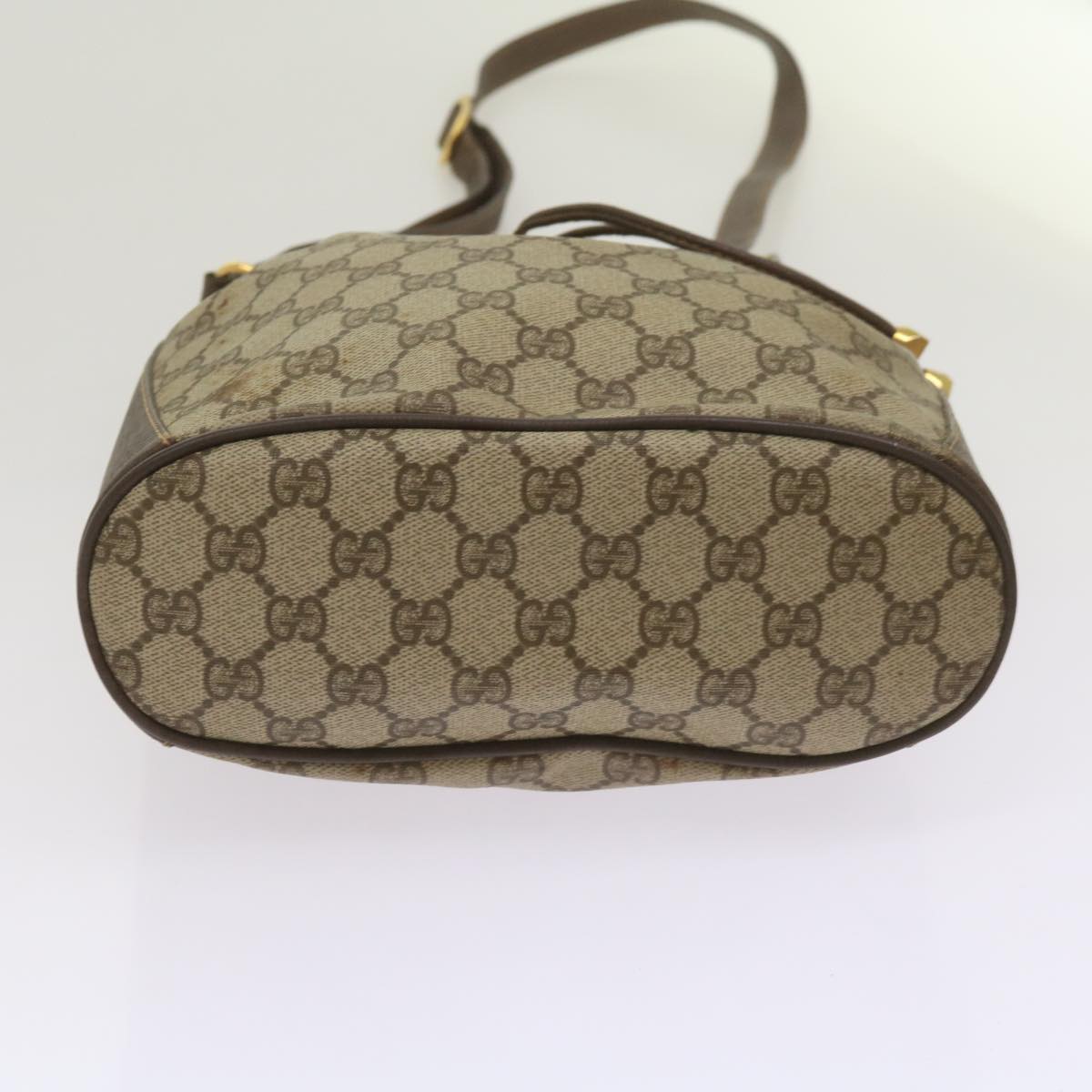 GUCCI GG Supreme Web Sherry Line Shoulder Bag PVC Beige 164 02 034 67288