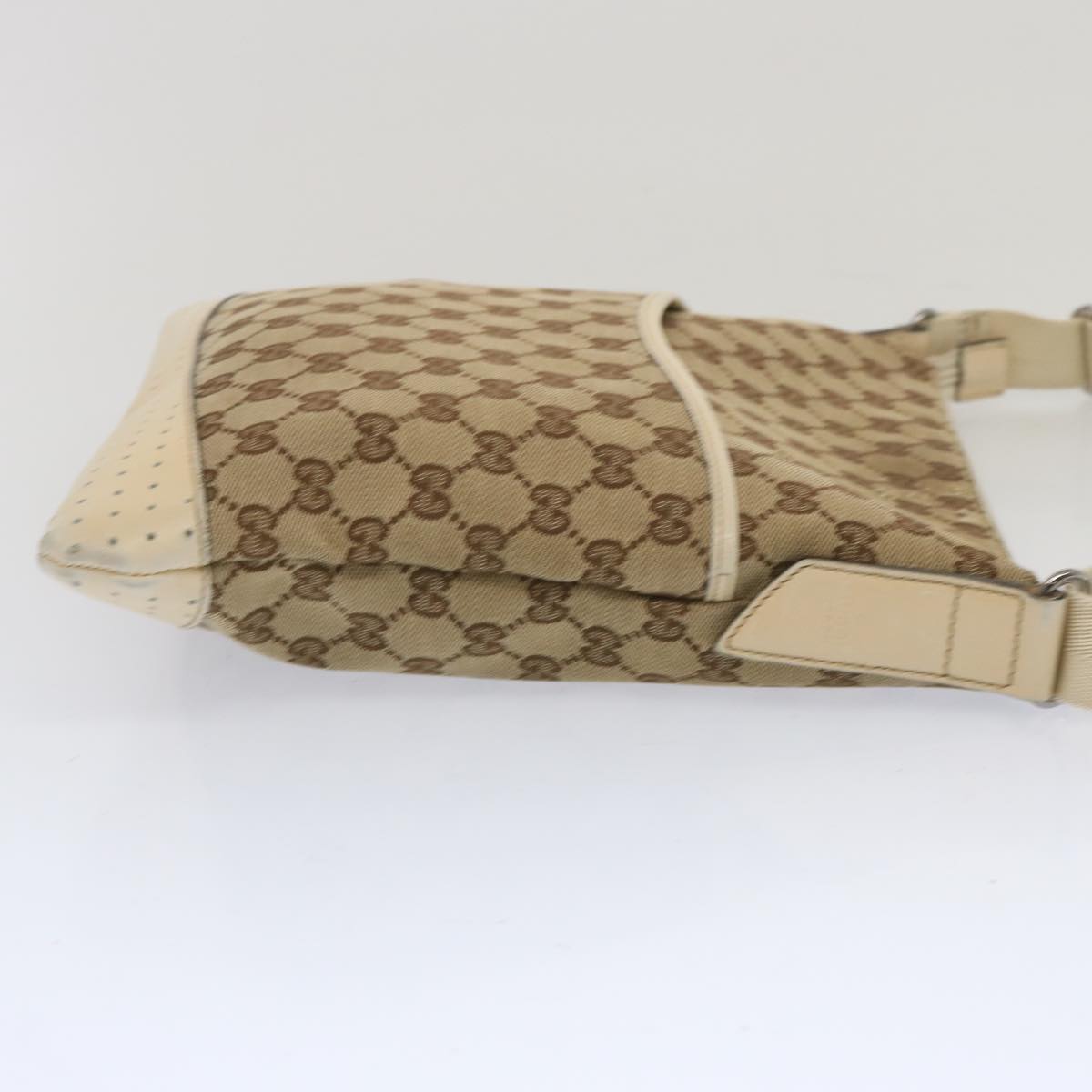 GUCCI GG Canvas Shoulder Bag Beige 145857 67450