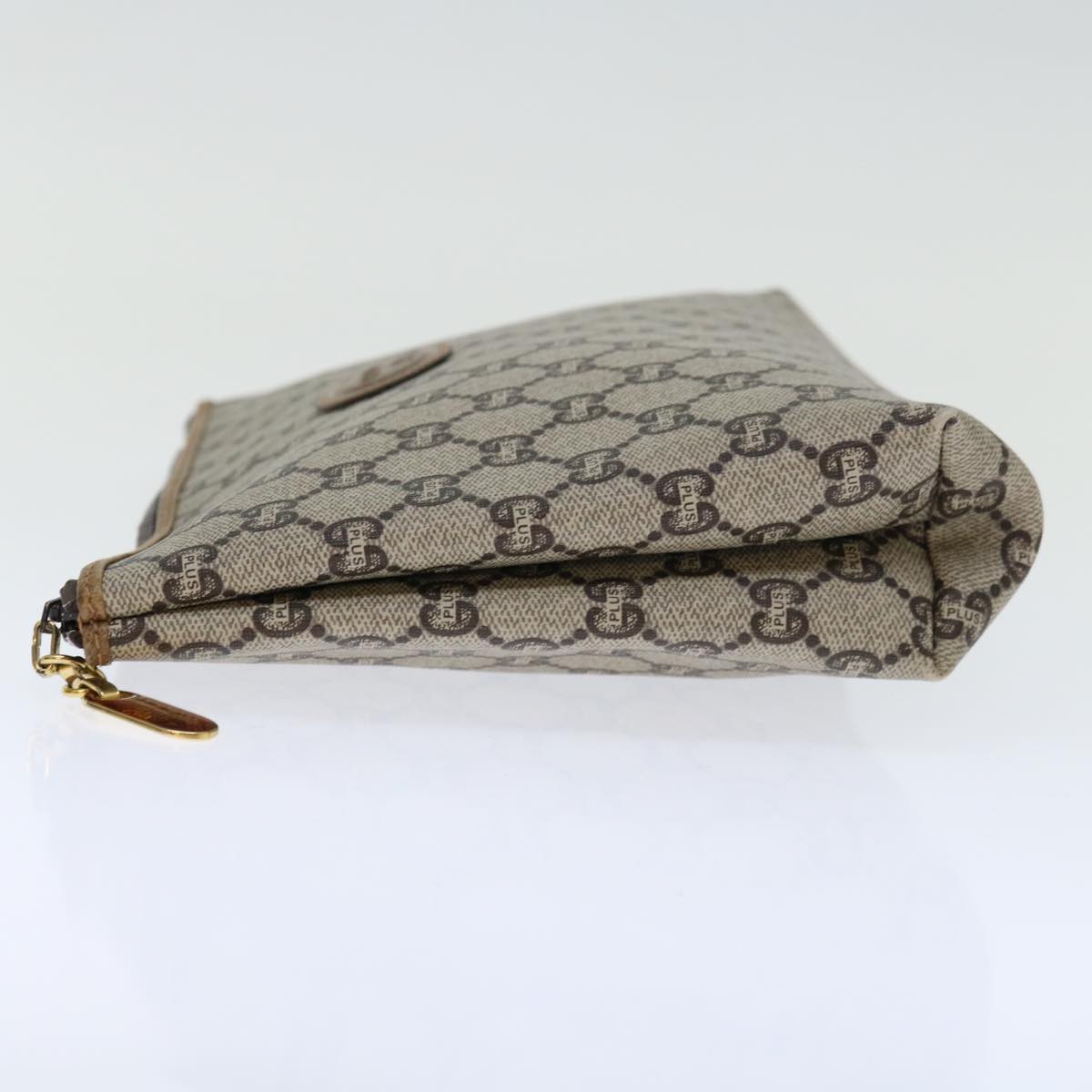 GUCCI GG Plus Supreme Clutch Bag PVC Beige 67588