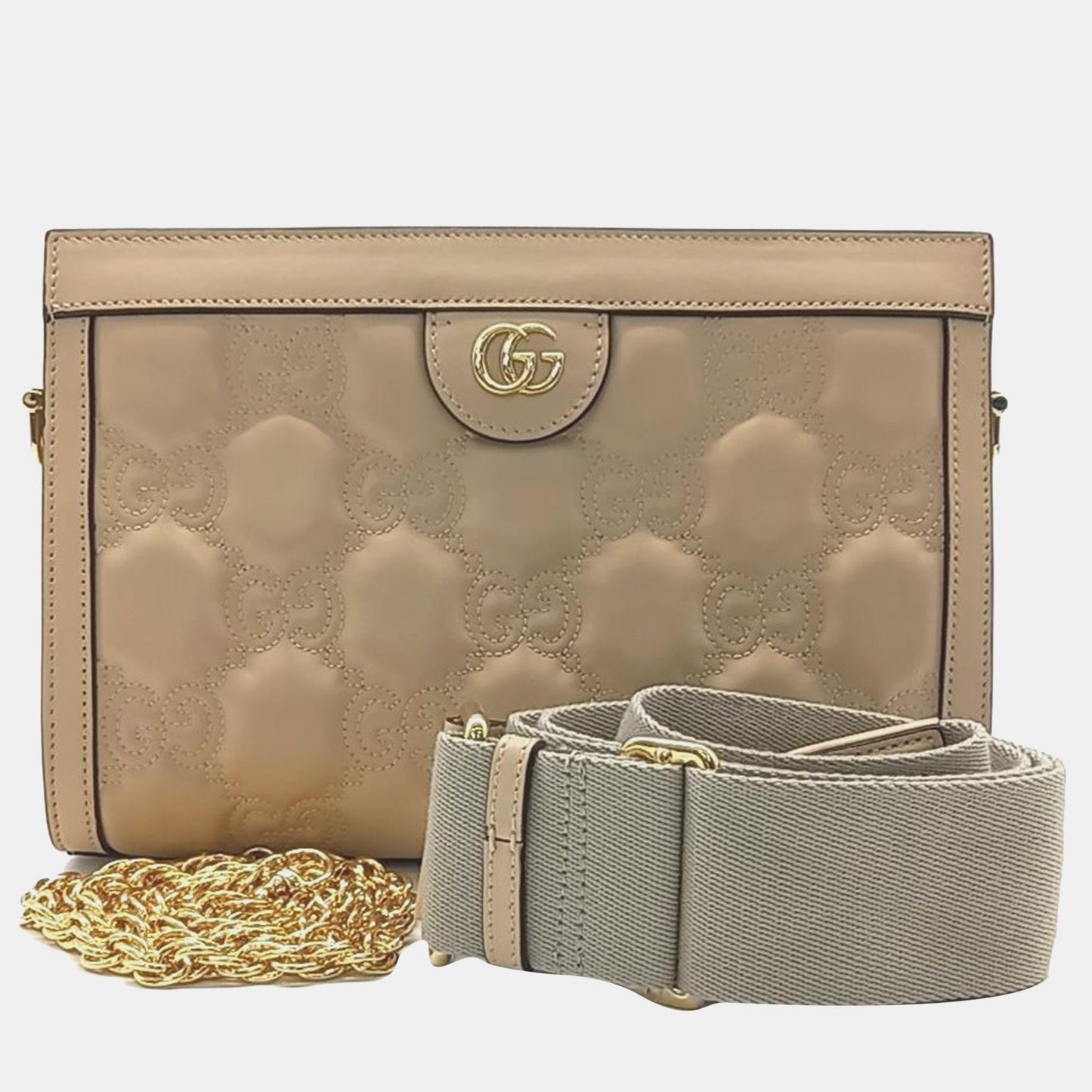 Luxury Gucci Trending 2025 Beige Leather Small Shoulder Bag