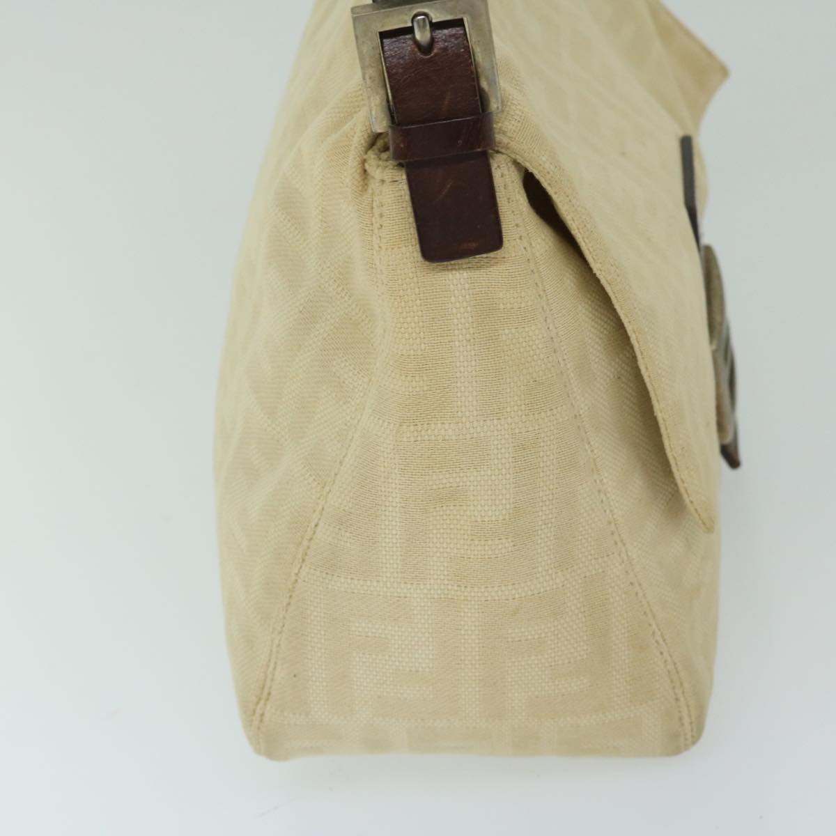 Luxury FendiZucca Canvas Mamma Baguette Shoulder Bag Beige68065