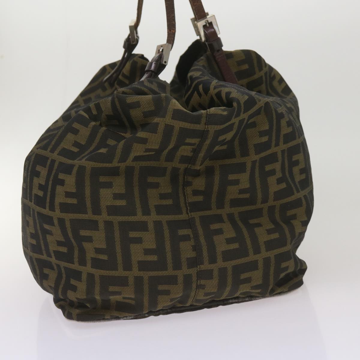 Luxury FendiZucca Canvas Tote Bag Black Brown68068