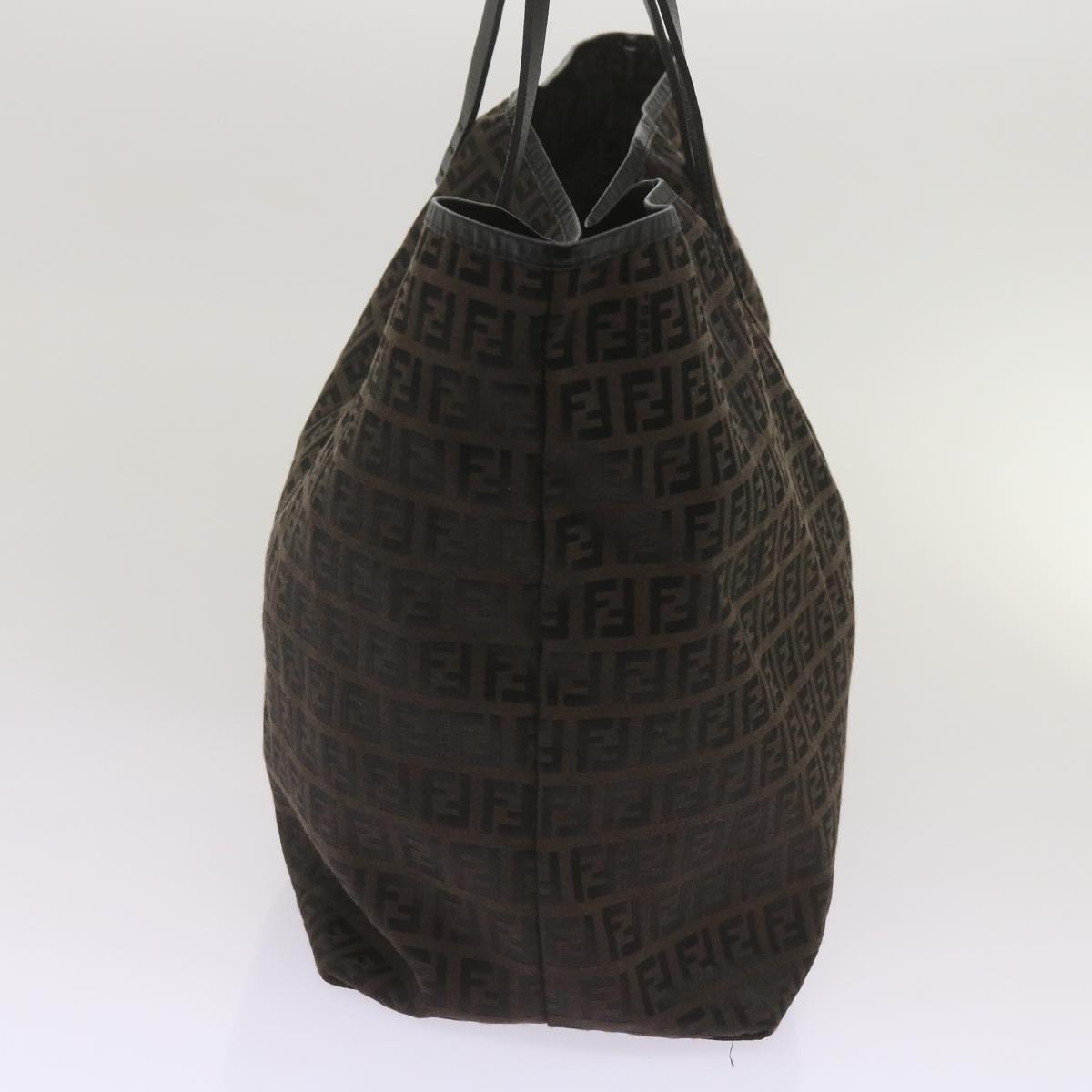 Luxury FendiZucchino Canvas Tote Bag Brown Black68286