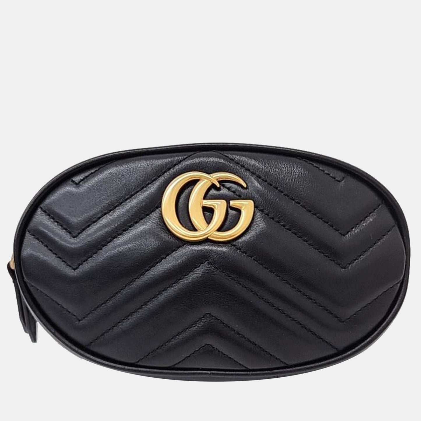 Luxury Gucci Trending 2025 Black GG Marmont Matelasse Belt Bag