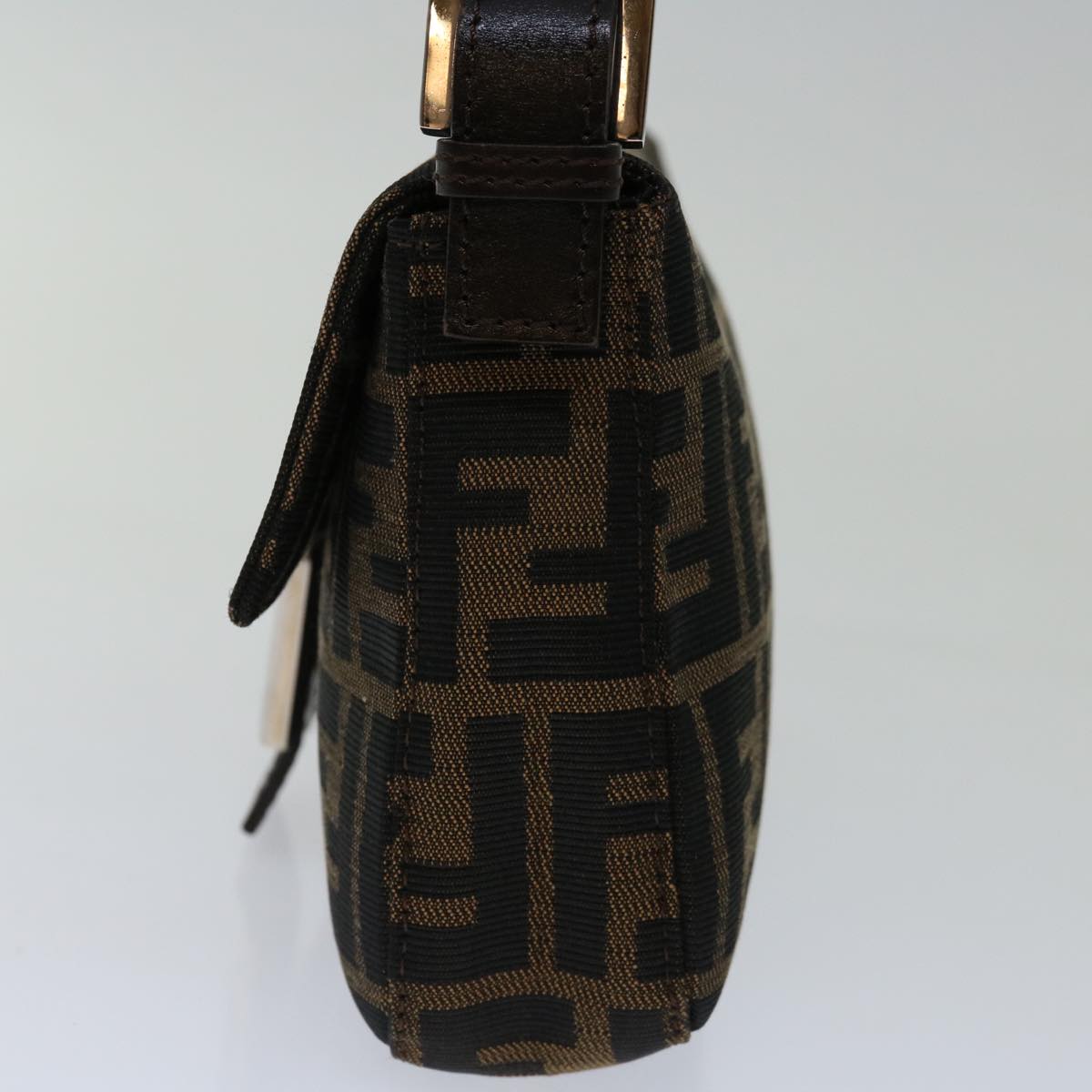 Luxury FendiZucca Canvas Mamma Baguette Shoulder Bag Black Brown68938A