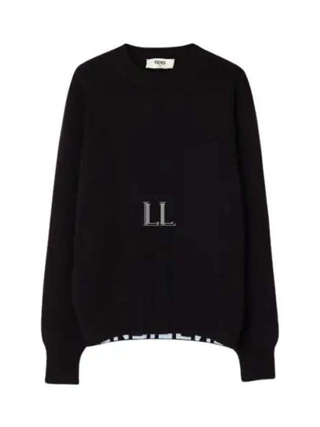 Luxury Fendi Crew Neck Knit Top Brown
