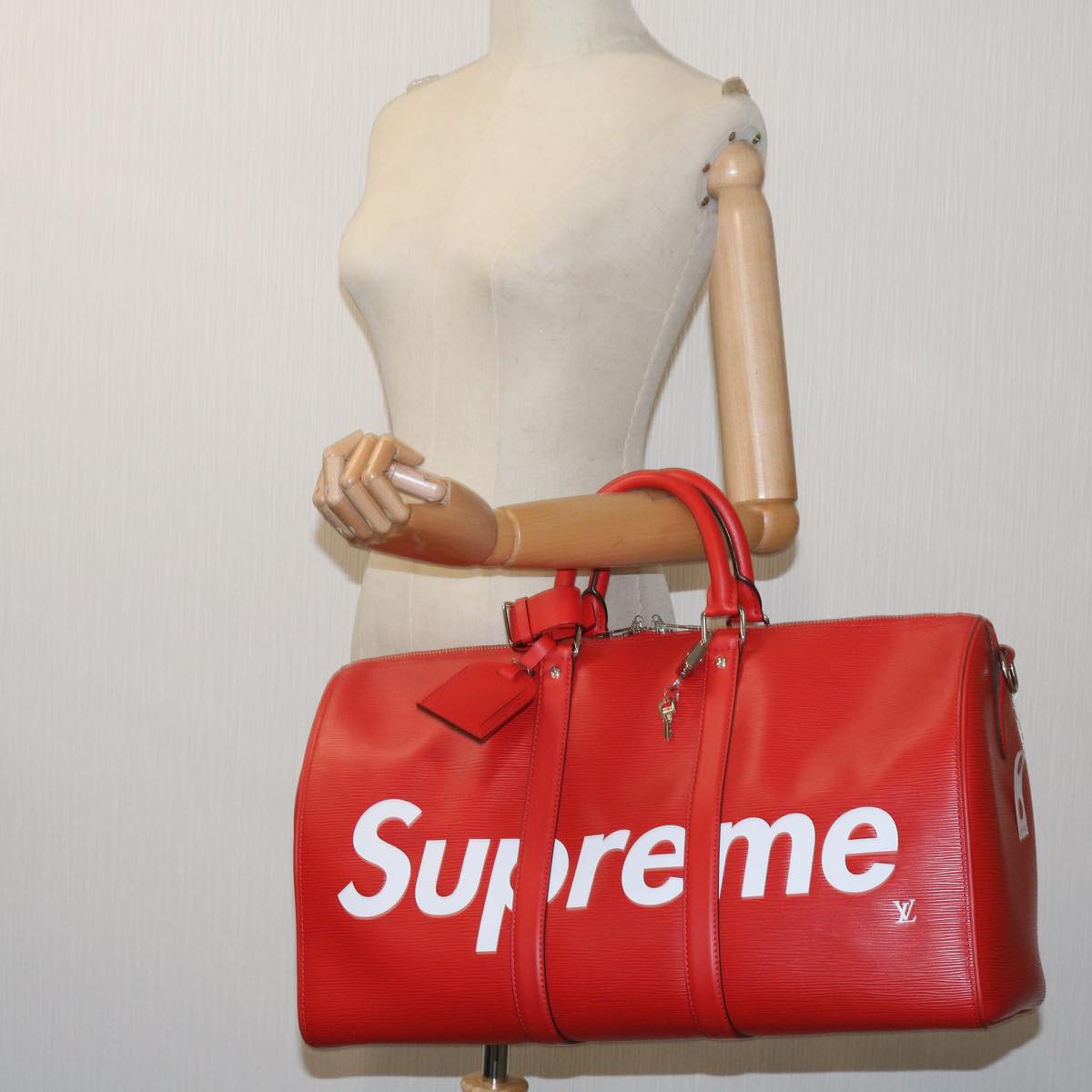 LOUIS VUITTON Epi Supreme Keepall Bandouliere 45 Bag Red M53419 LV 69102S