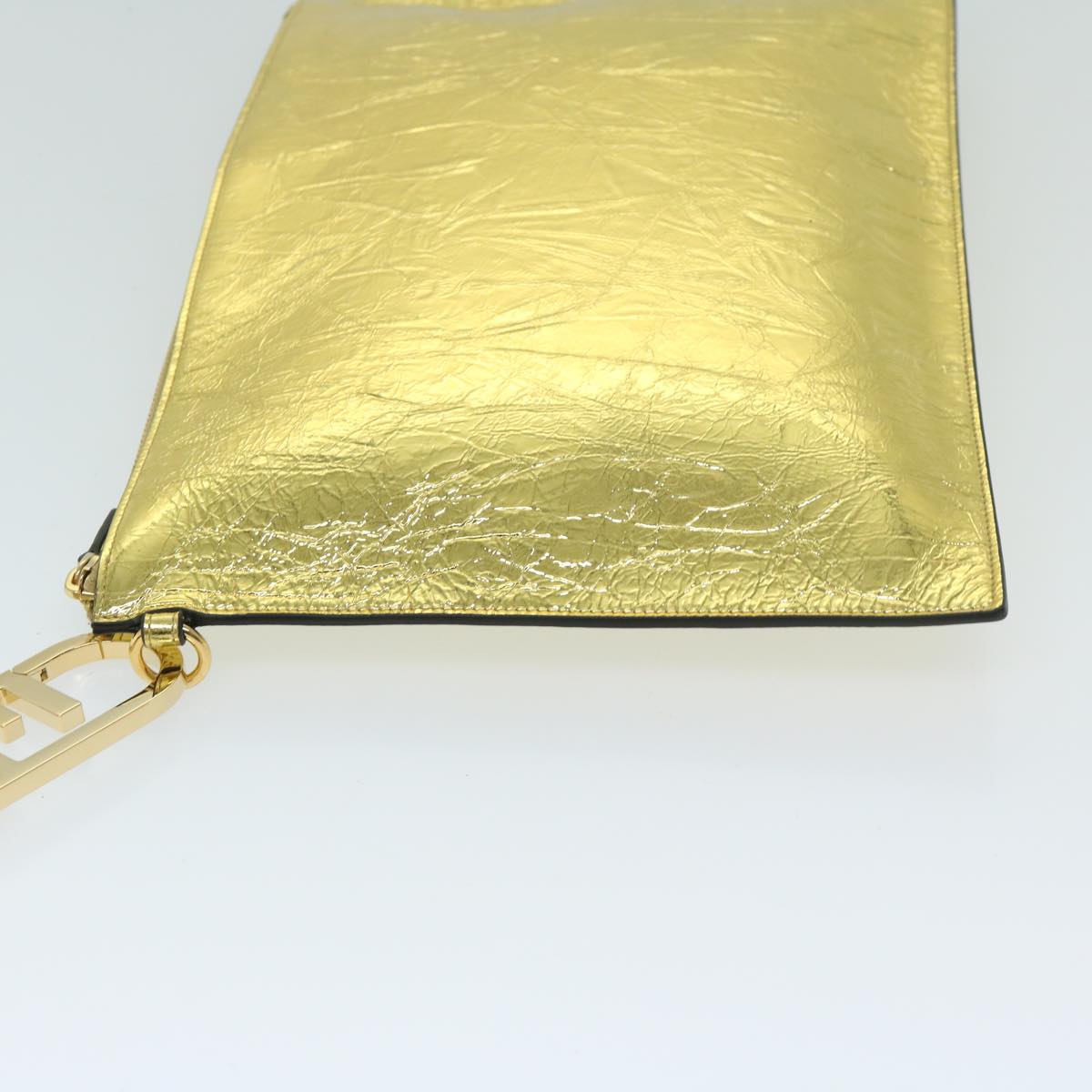 Luxury FendiClutch Bag Leather Gold Tone 8N017869145A