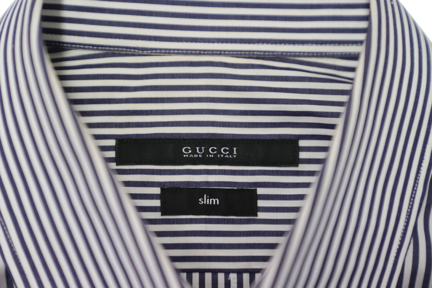 Luxury Gucci Trending 2025 Striped Button Front Slim Fit Shirt in Black and White Cotton