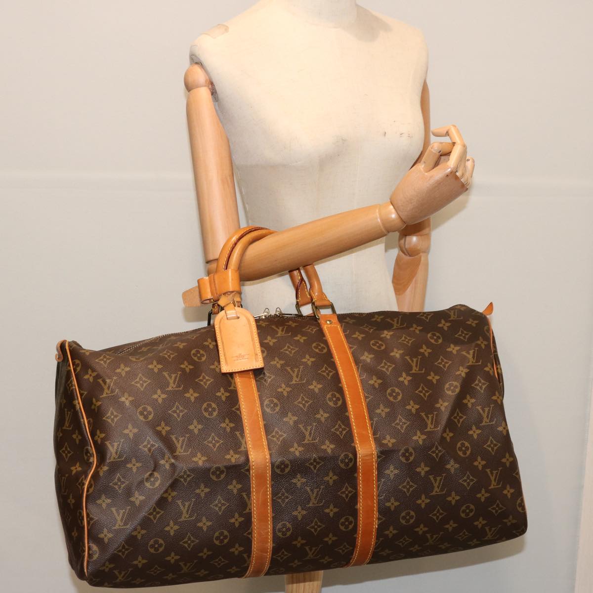 LOUIS VUITTON Monogram Keepall 55 Boston Bag M41424 LV 69228