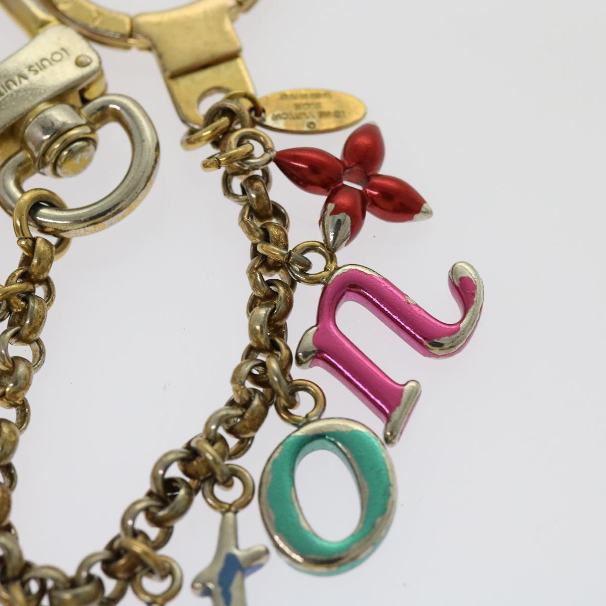 LOUIS VUITTON Porte Cles Chainne New Wave Key Holder Gold M63748 LV 69265