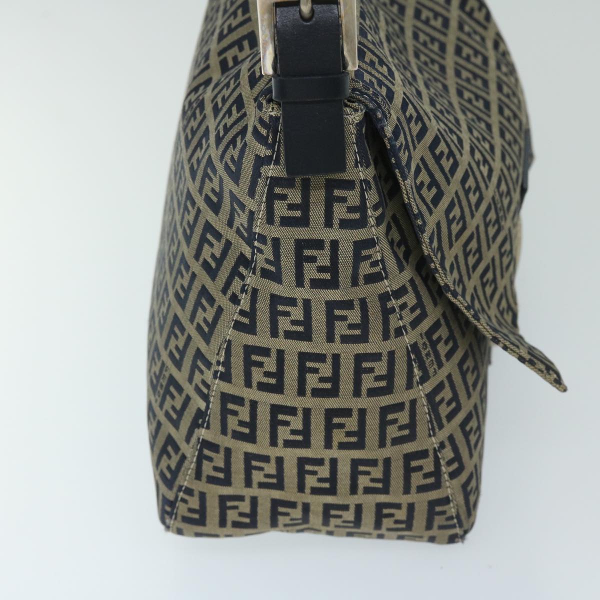Luxury FendiZucchino Canvas Mamma Baguette Shoulder Bag Navy69434