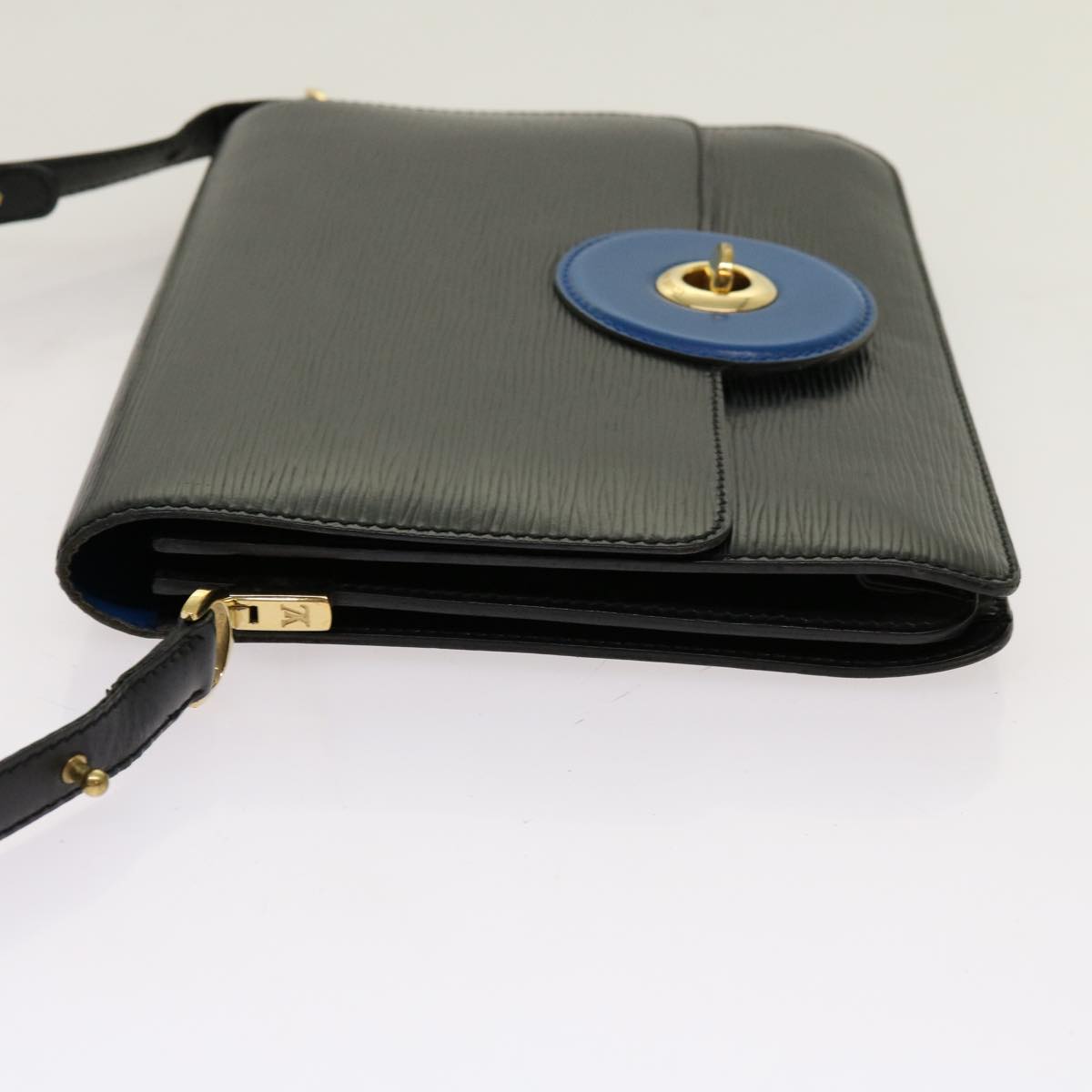 LOUIS VUITTON Epi Bicolor Free Run Shoulder Bag Black Blue M52415 LV 69885