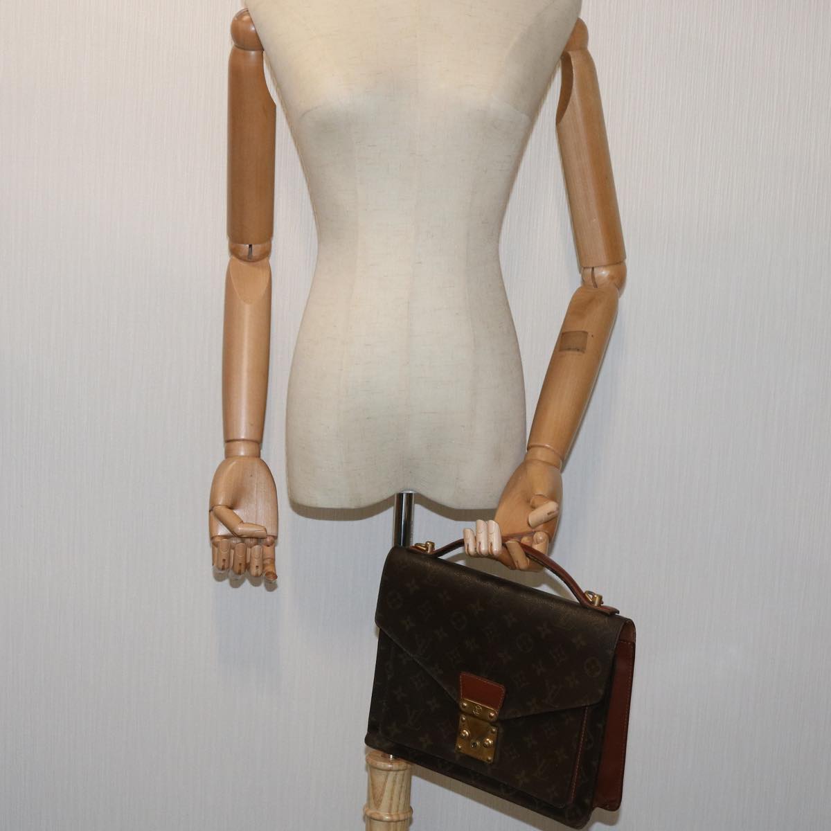 LOUIS VUITTON Monogram Monceau 28 Hand Bag 2way M51185 LV 69888