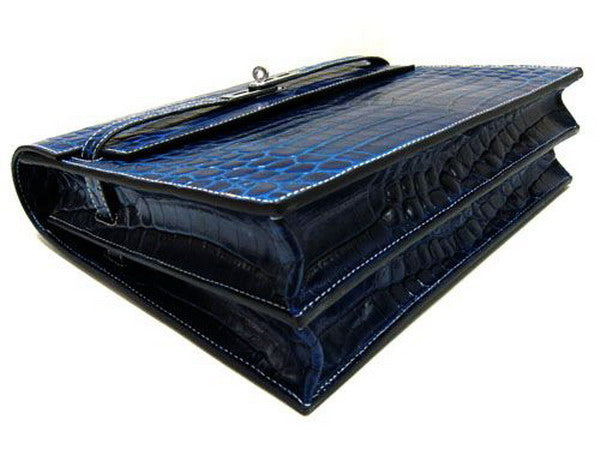 Luxury Hermes Briefcases H1053 Unisex Briefcase Blue Handbag