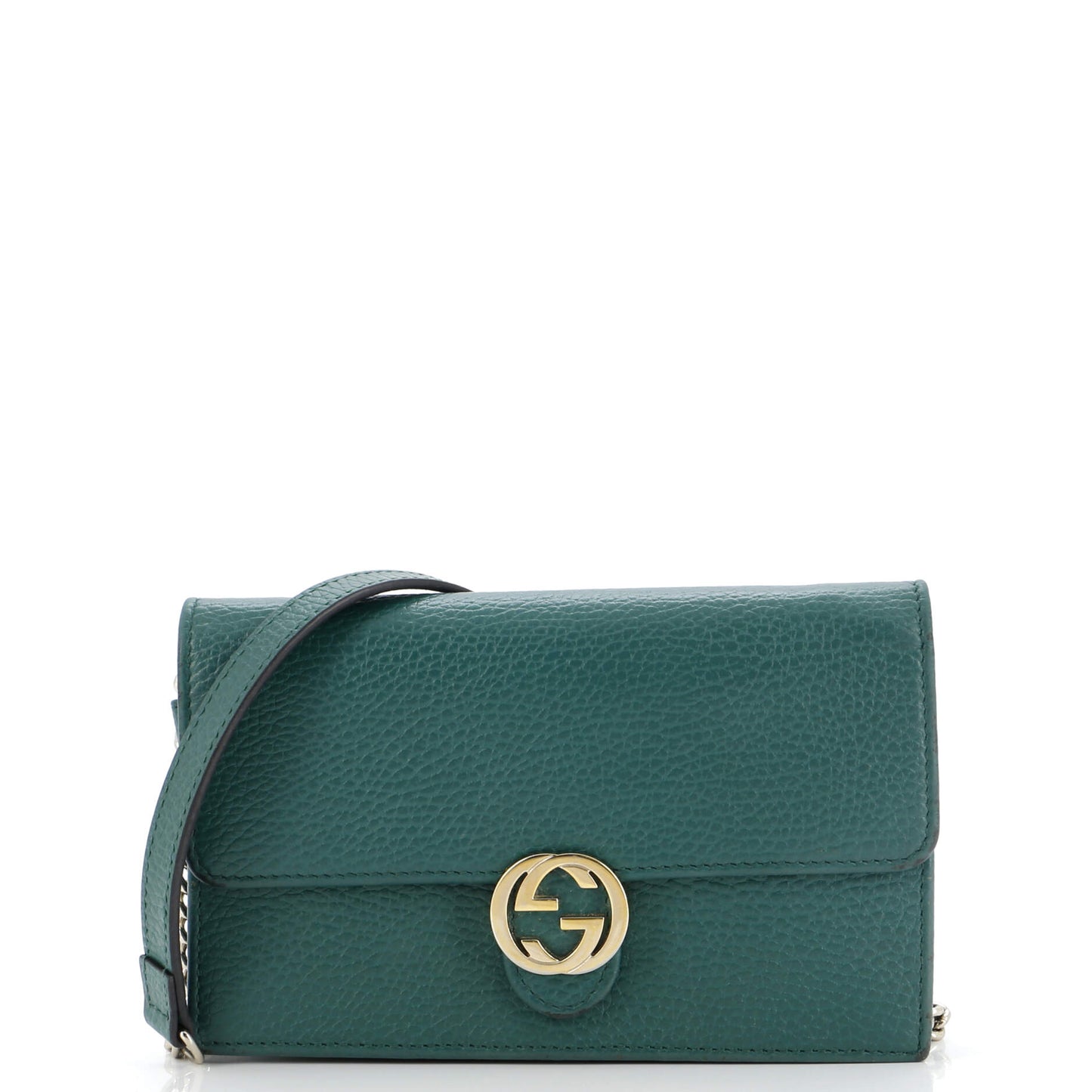 Luxury Gucci Trending 2025 Interlocking Wallet on Chain Leather