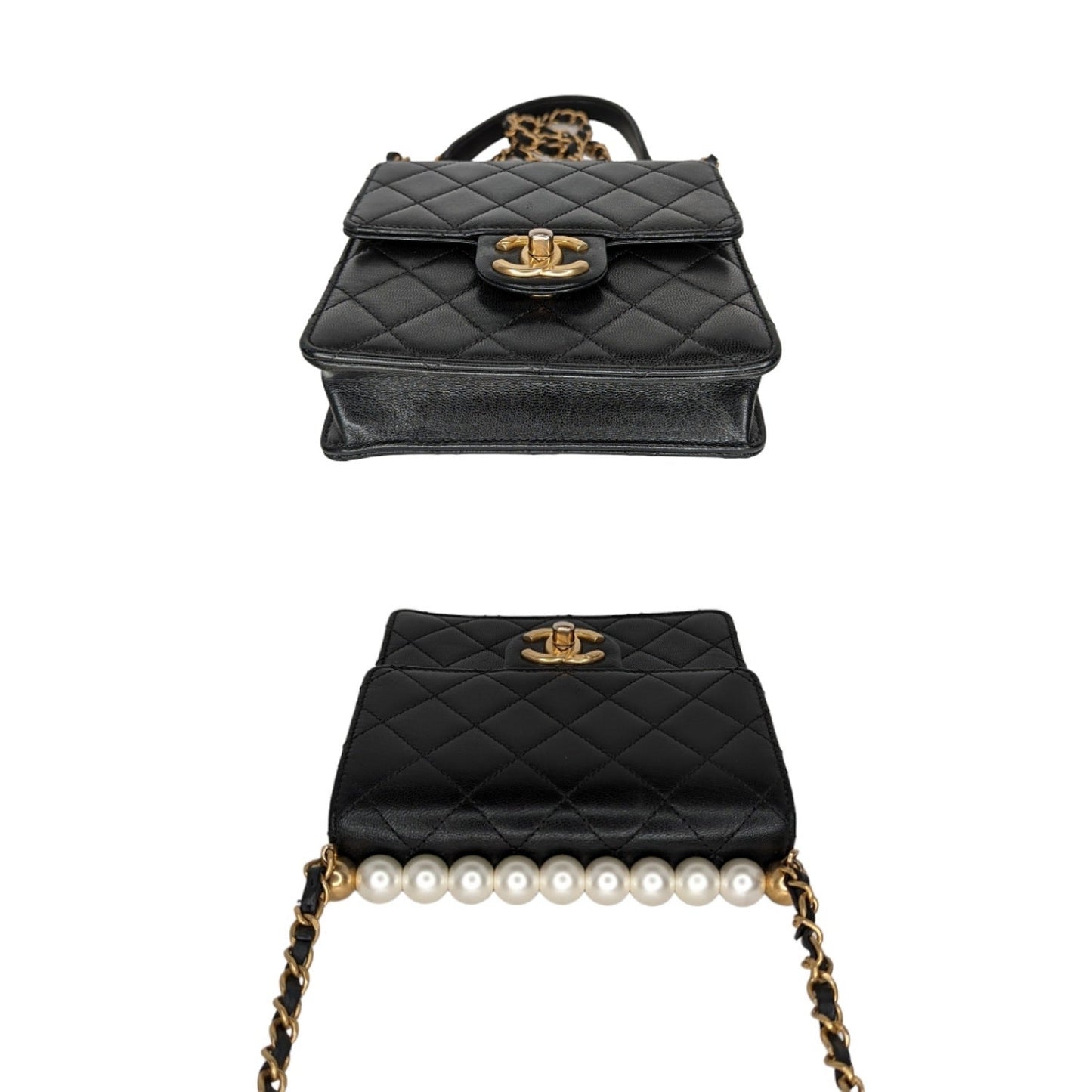 Luxury Chanel bag Small Goatskin Quilted Chic Pearls Flap Bag