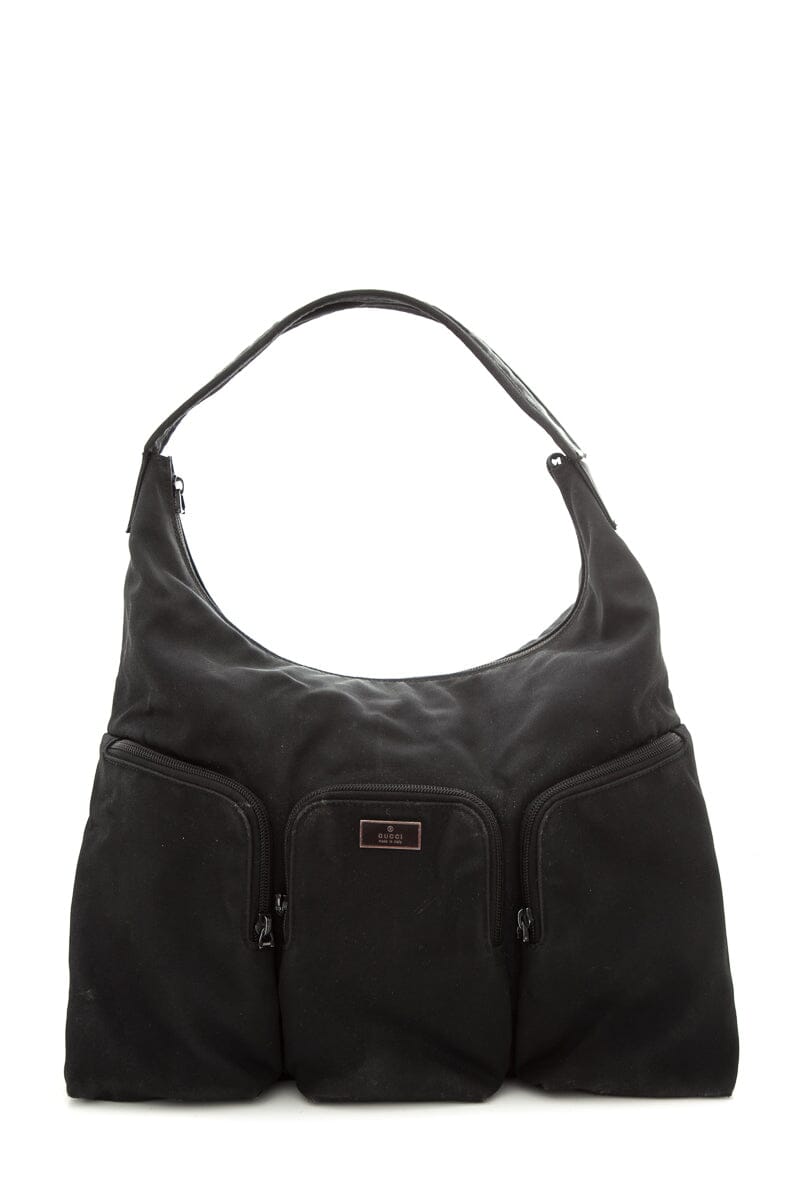 Luxury Gucci Vintage Black Triple Pouch Handbag