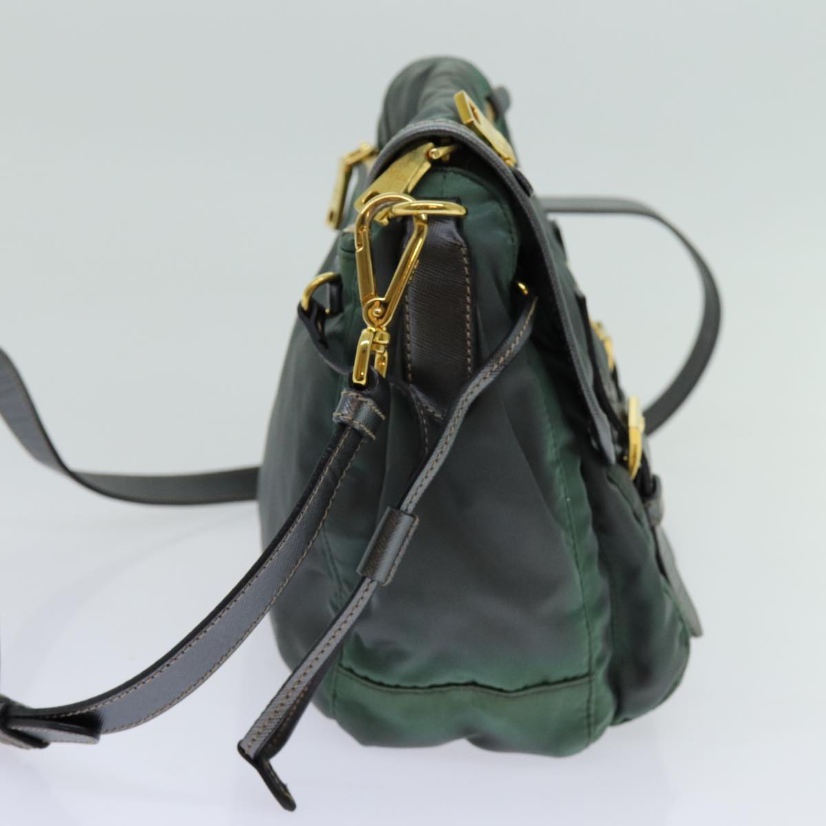 Luxury PradaShoulder Bag Nylon Khaki 70209