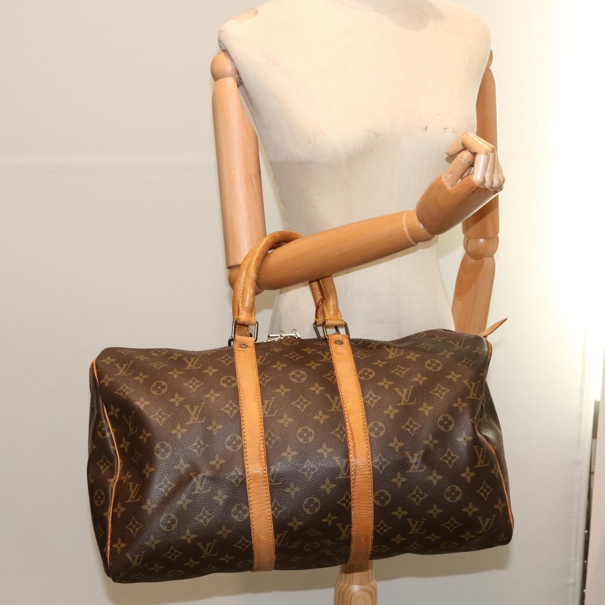 LOUIS VUITTON Monogram Keepall 45 Boston Bag M41428 LV 70238