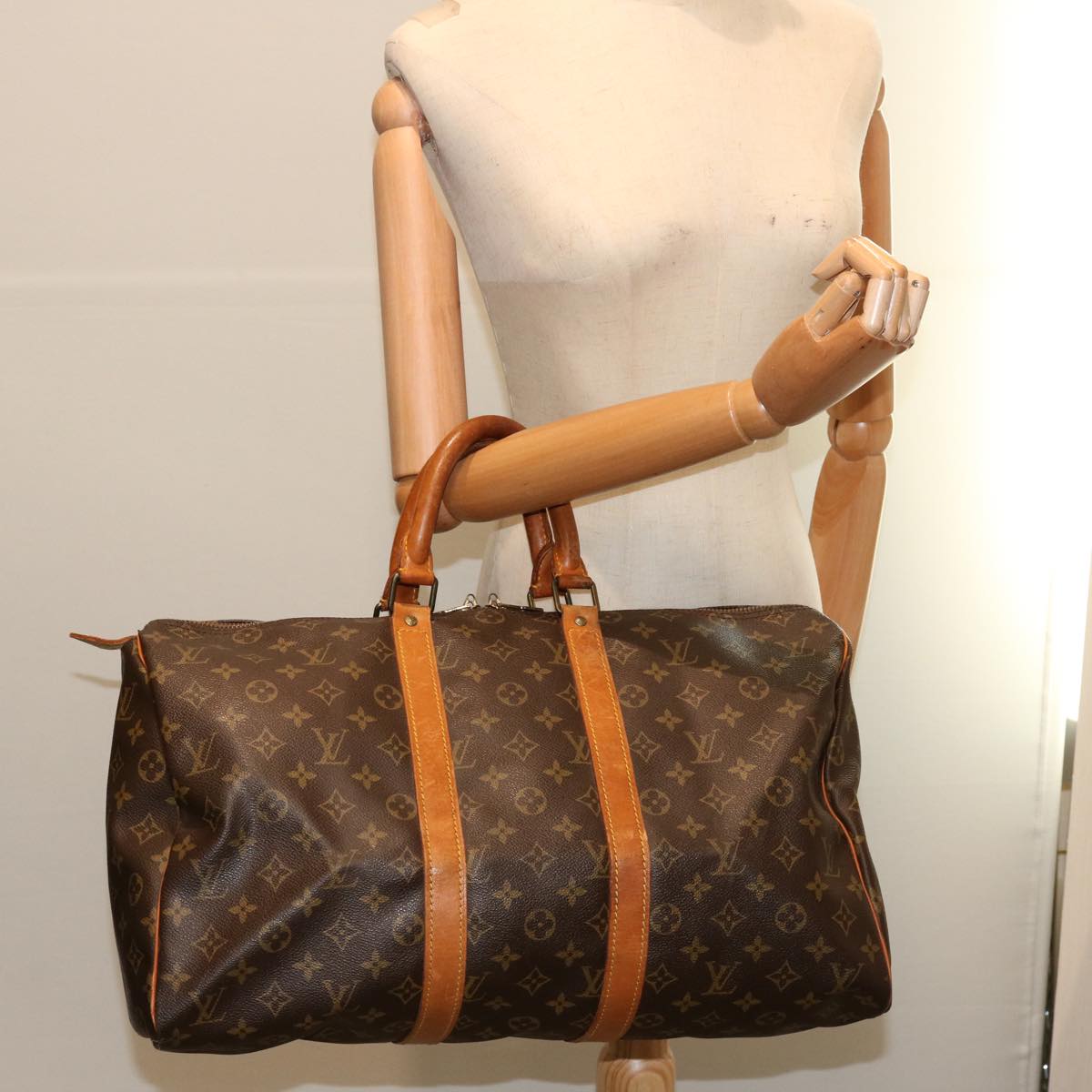 LOUIS VUITTON Monogram Keepall 45 Boston Bag M41428 LV 70239