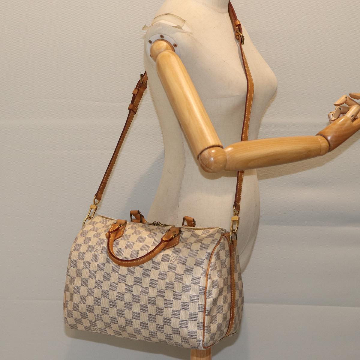 LOUIS VUITTON Damier Azur Speedy Bandouliere 30 2Way Hand Bag N41052 70275