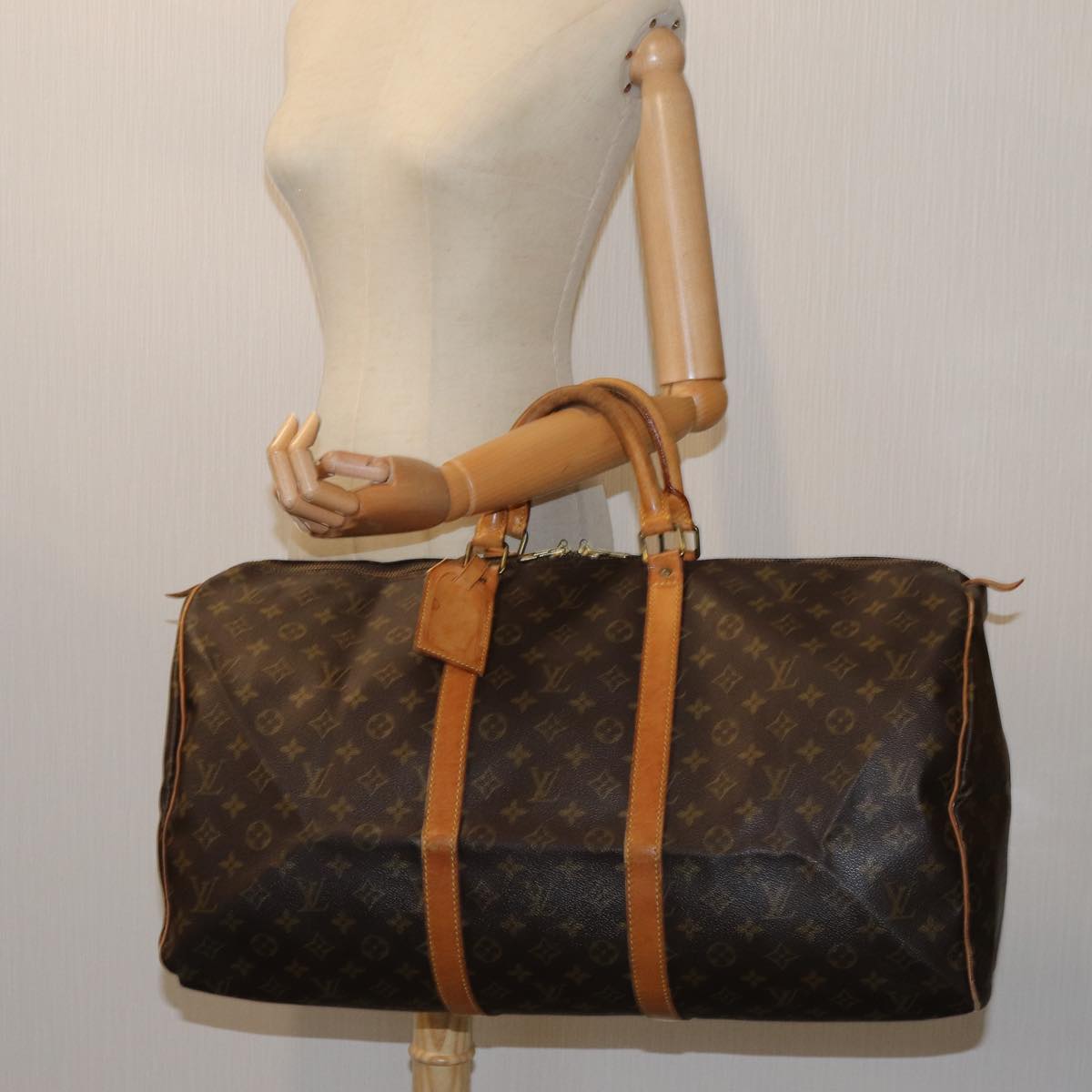LOUIS VUITTON Monogram Keepall 55 Boston Bag M41424 LV 70281