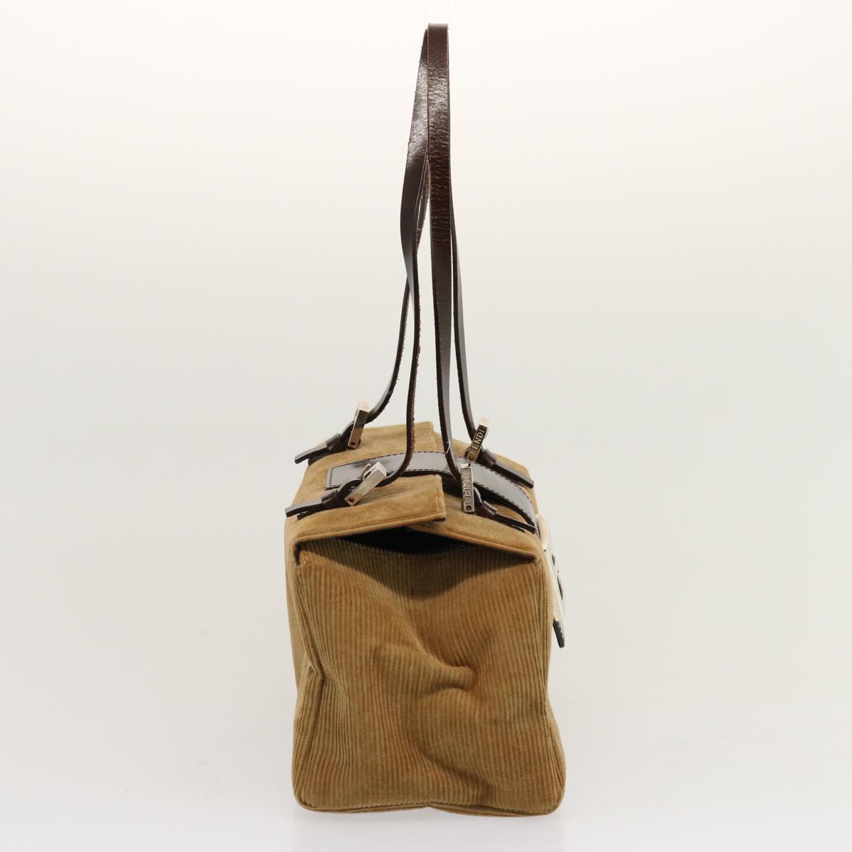 Luxury FendiMamma Baguette Hand Bag Corduroy Brown70342