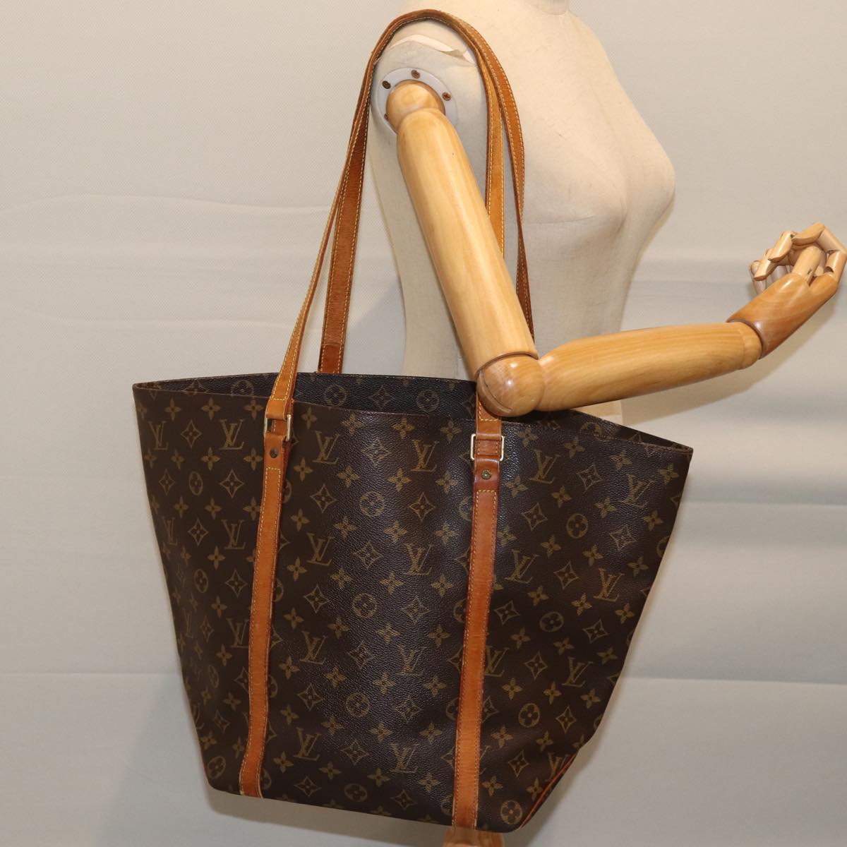 LOUIS VUITTON Monogram Sac Shopping Tote Bag M51108 LV 70375