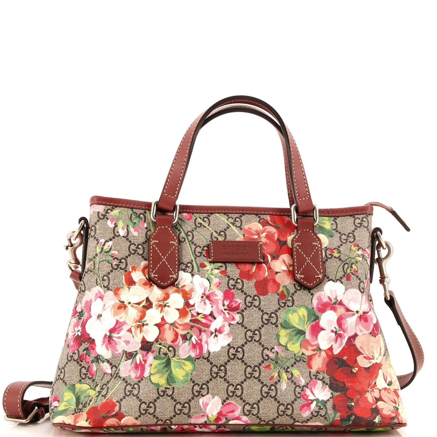 Luxury Gucci Trending 2025 Convertible Tote Blooms Print GG Coated Canvas Small