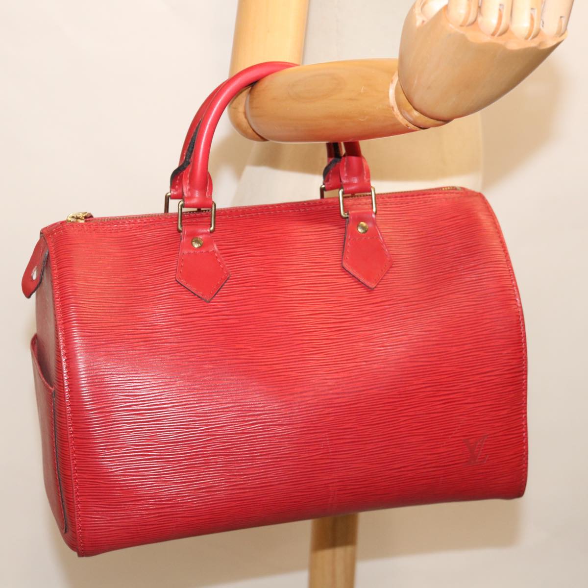 LOUIS VUITTON Epi Speedy 35 Hand Bag Castilian Red M42997 LV 70795