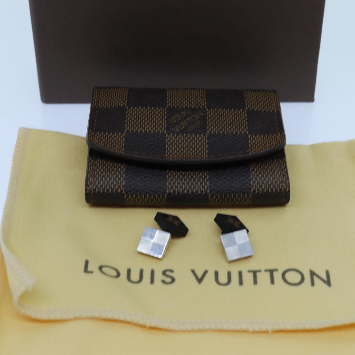 LOUIS VUITTON Damier Ebene Cuff Case Cuffs M30964 LV 70816