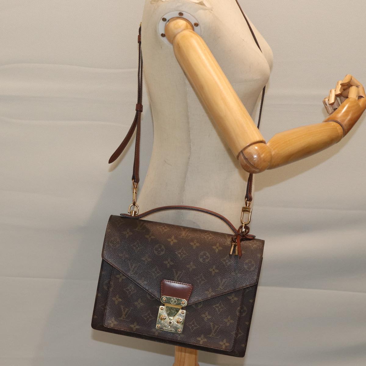 LOUIS VUITTON Monogram Monceau 28 Hand Bag 2way M51185 LV 70947