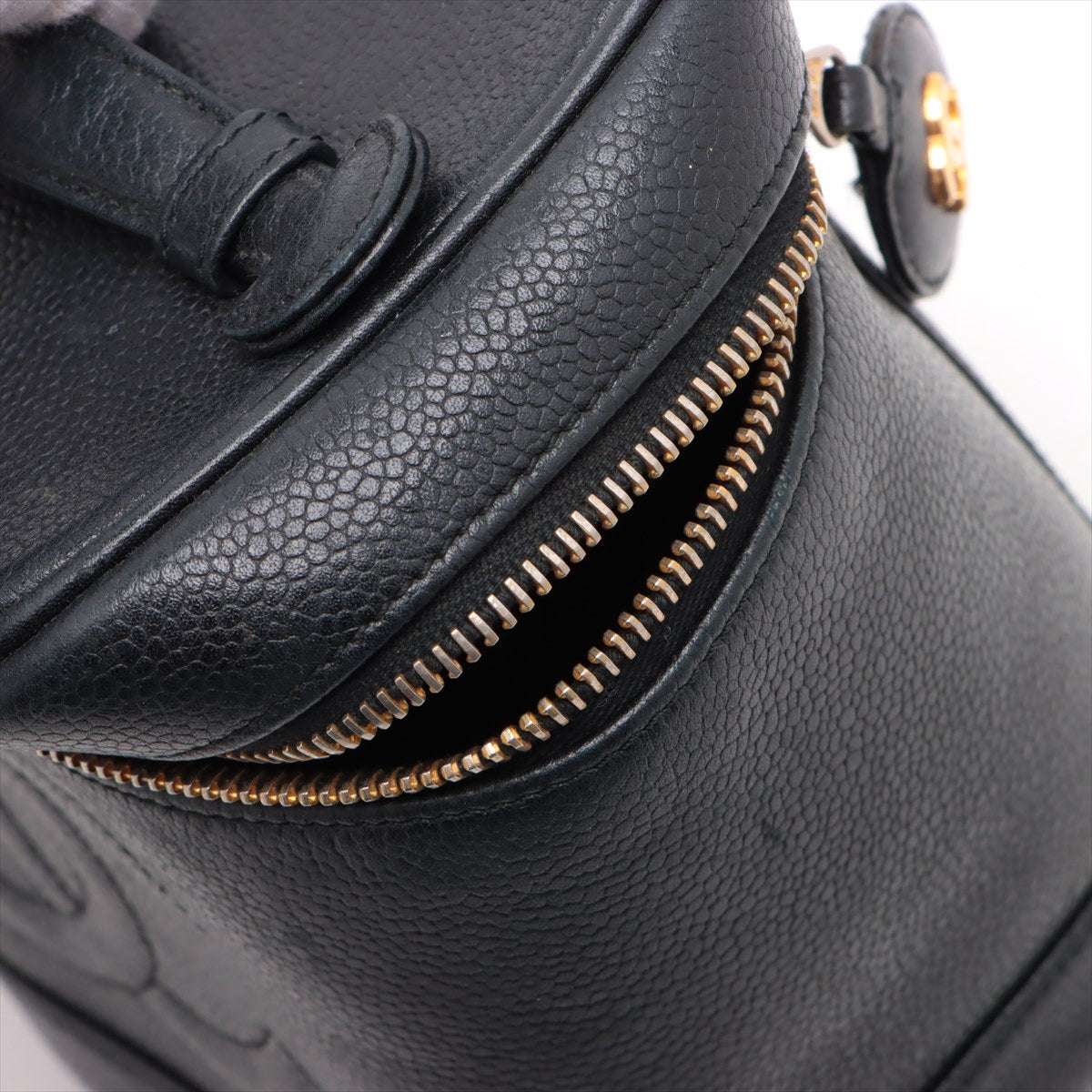 Chanel Coco Caviar S Vanity Bag Black G Gold 4th Seal Closed