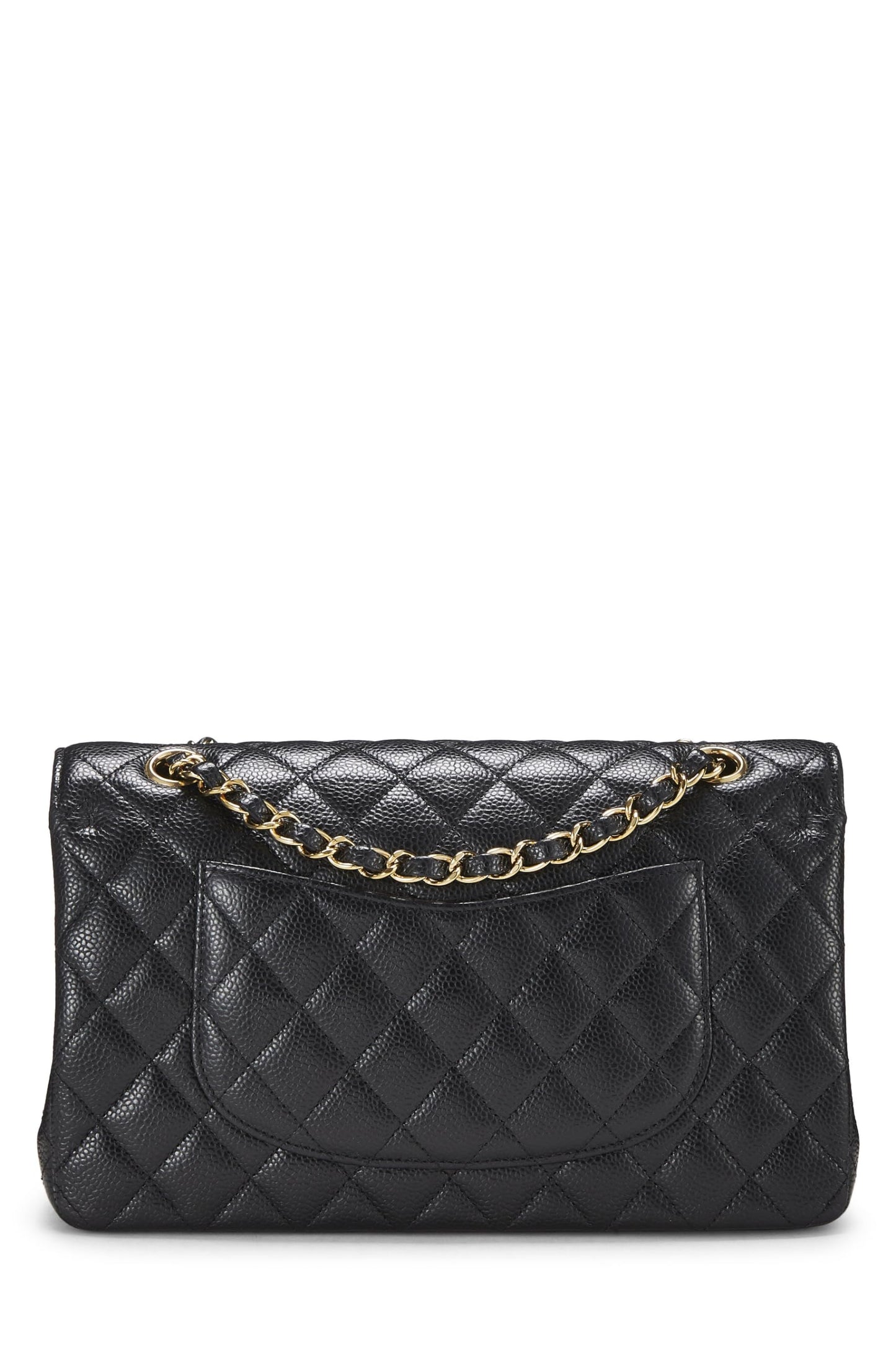 Chanel, Black Quilted Caviar Classic Double Flap Medium, Black