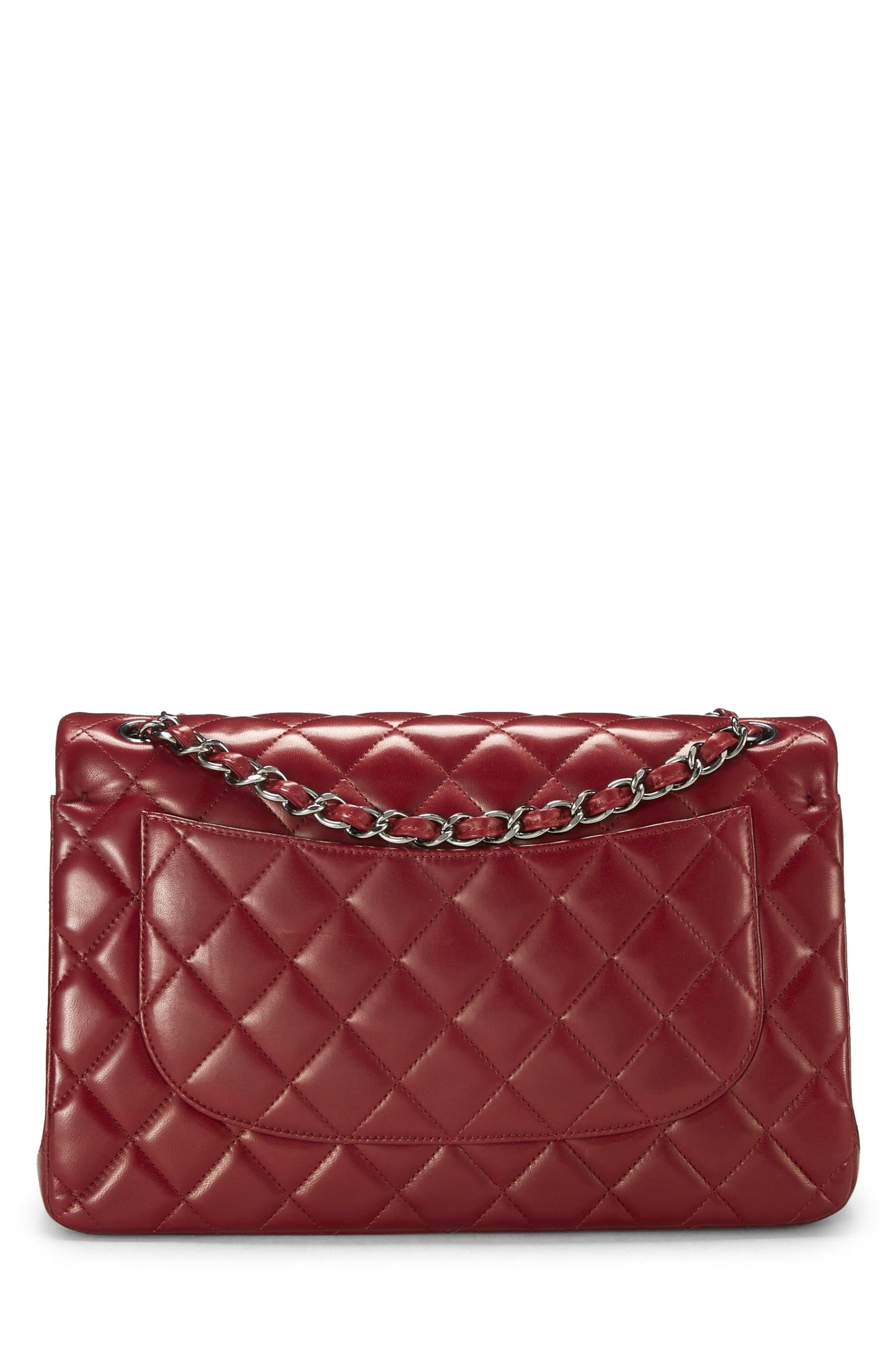 Chanel, Red Quilted Lambskin New Classic Double Flap Jumbo, Red