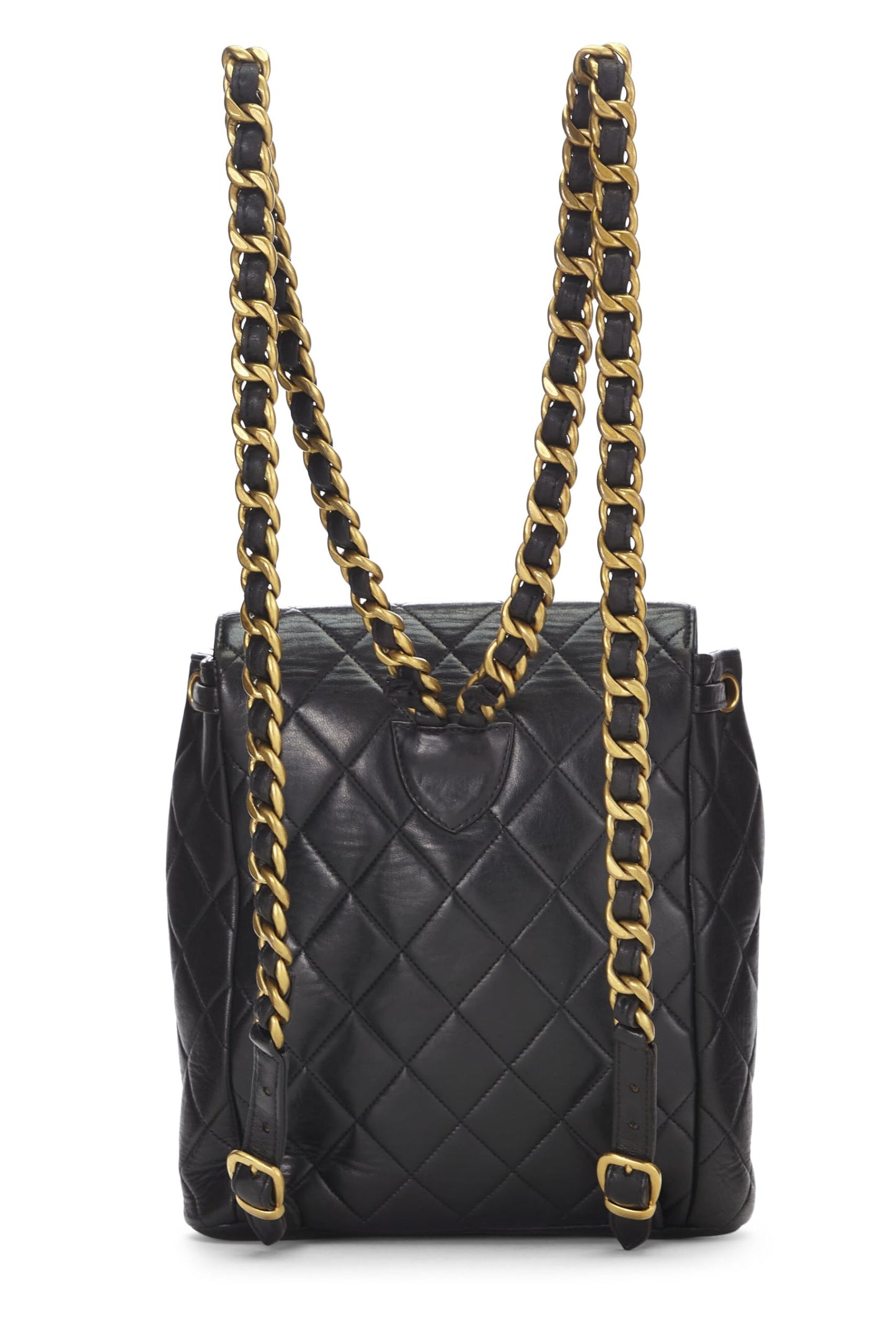 Chanel, Black Quilted Lambskin Backpack Medium, Black
