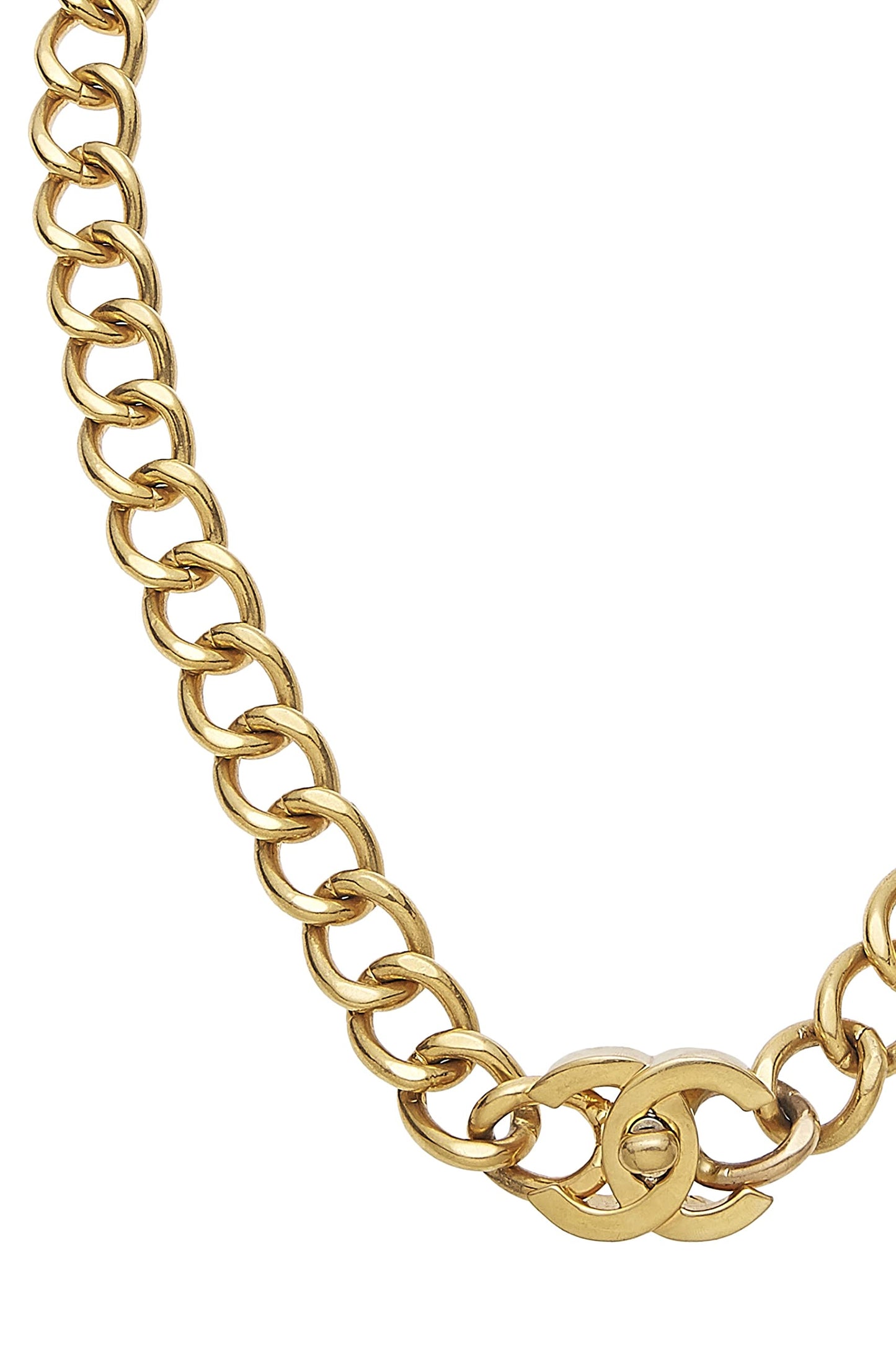 Chanel, Gold 'CC' Turnlock Necklace Large, Gold