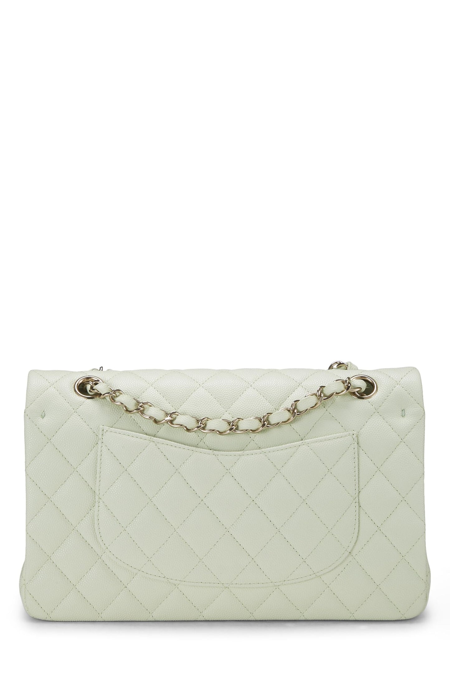 Chanel, Green Quilted Caviar Classic Double Flap Medium, Green