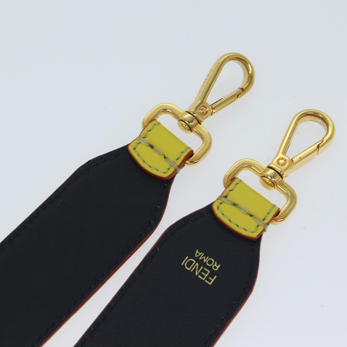 Luxury Fendi Leather Shoulder Strap 31.9"" Yellow71578