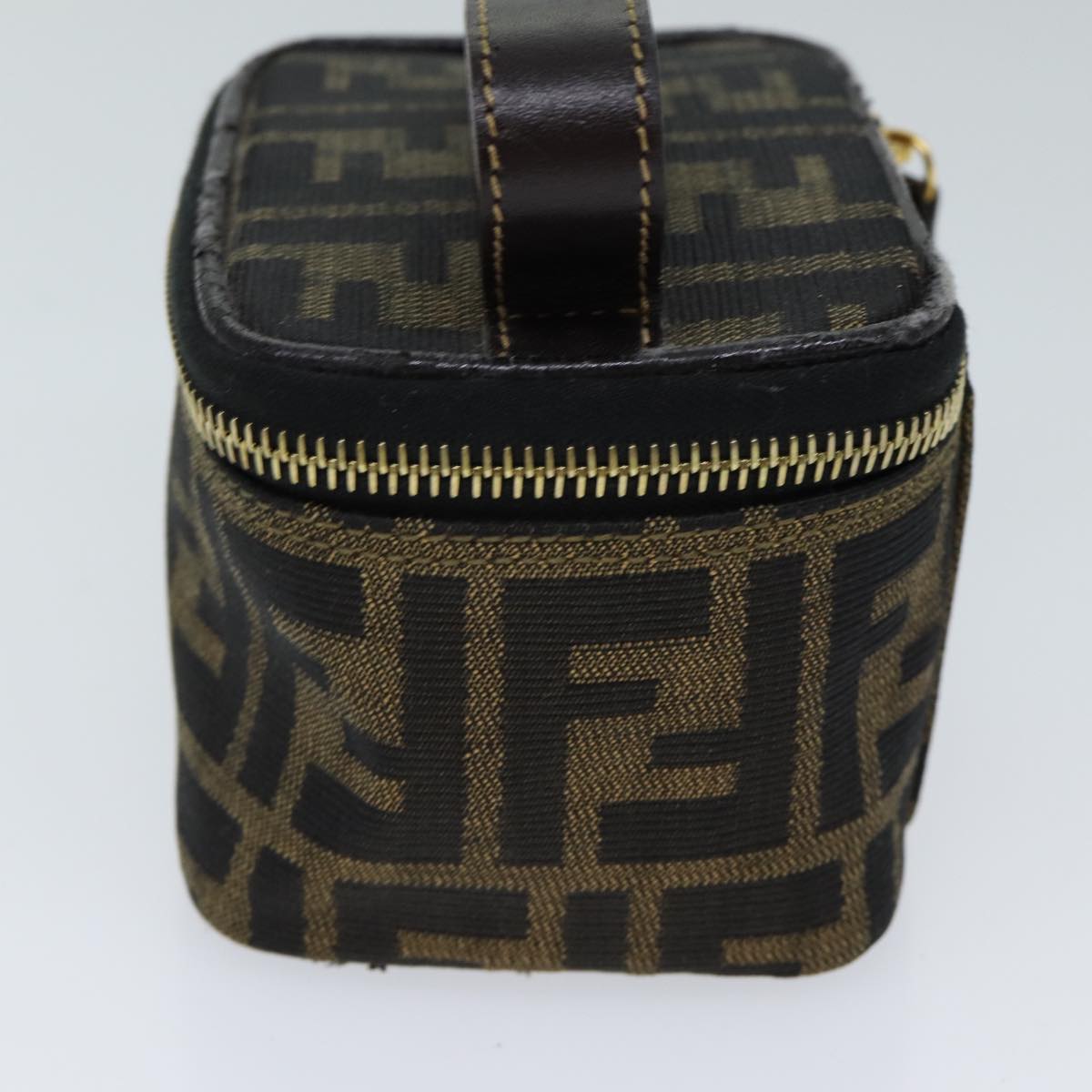 Luxury Fendi Zucca Canvas Vanity Cosmetic Pouch Brown Black71829