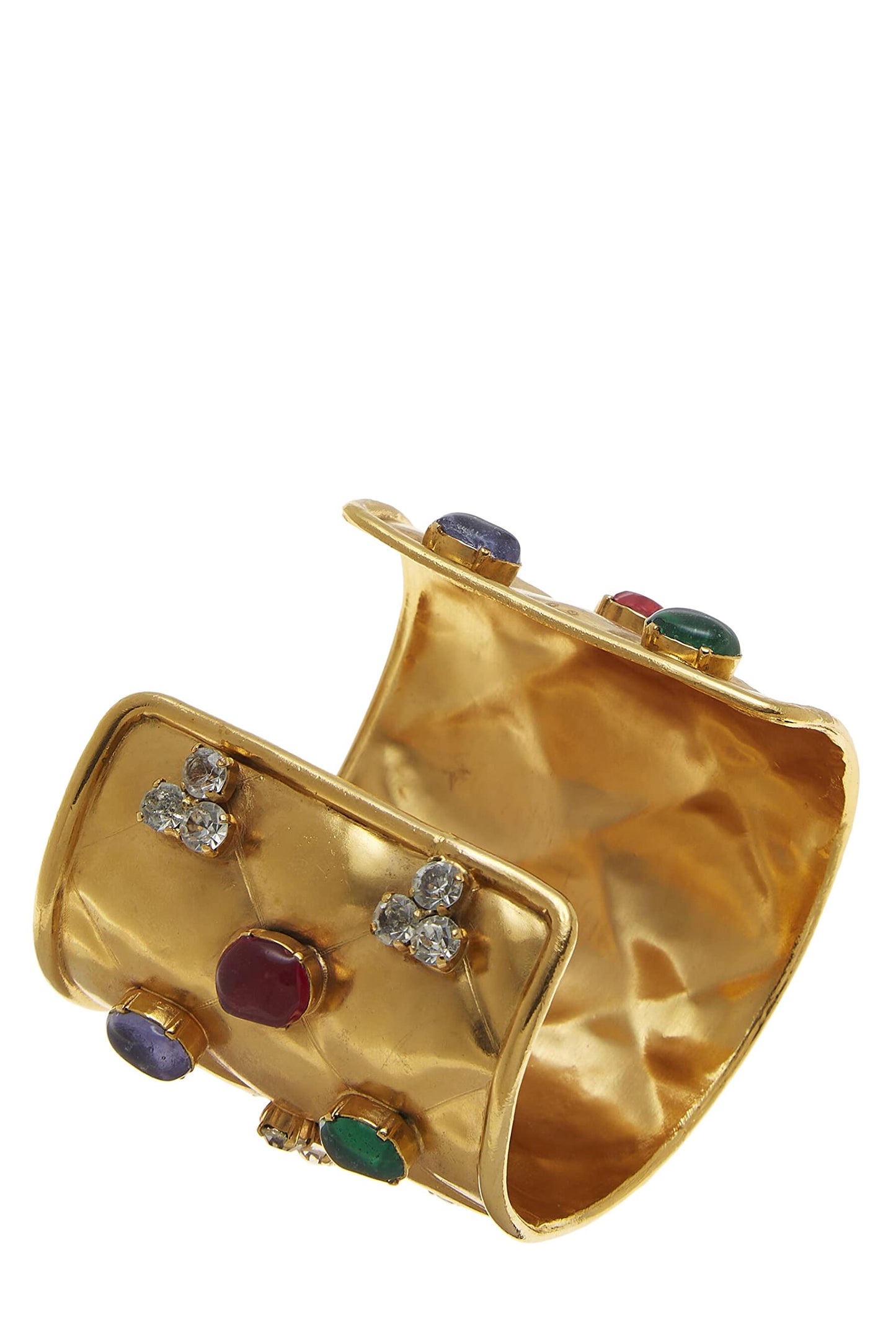 Chanel, Gold & Multicolor Gripoix Quilted Cuff, Multi