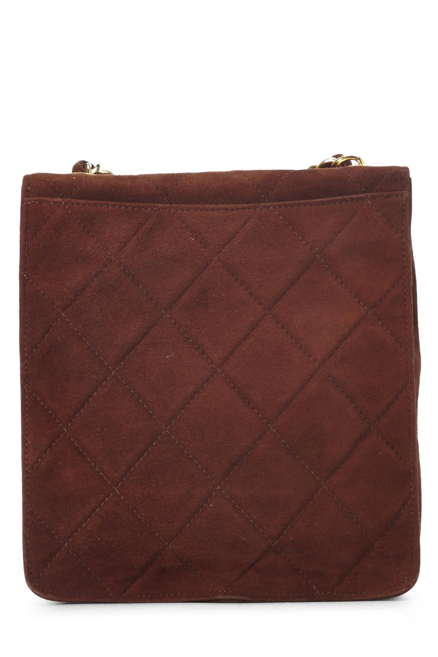 Chanel, Brown Suede Crossbody, Brown