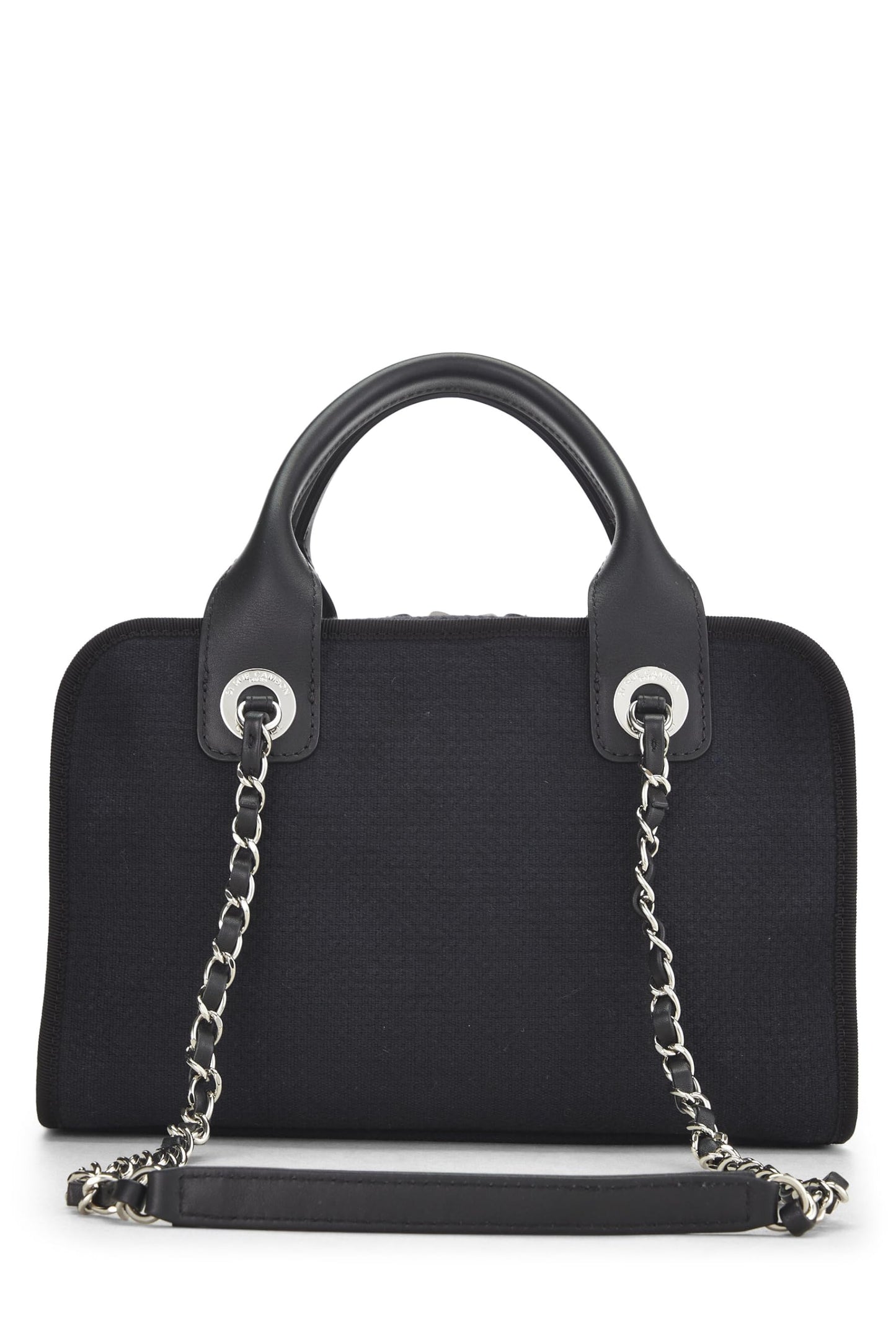 Chanel, Black Canvas Deauville Bowler, Black