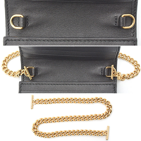 Luxury Gucci Trending 2025 Zumi Leather Chain Wallet Black