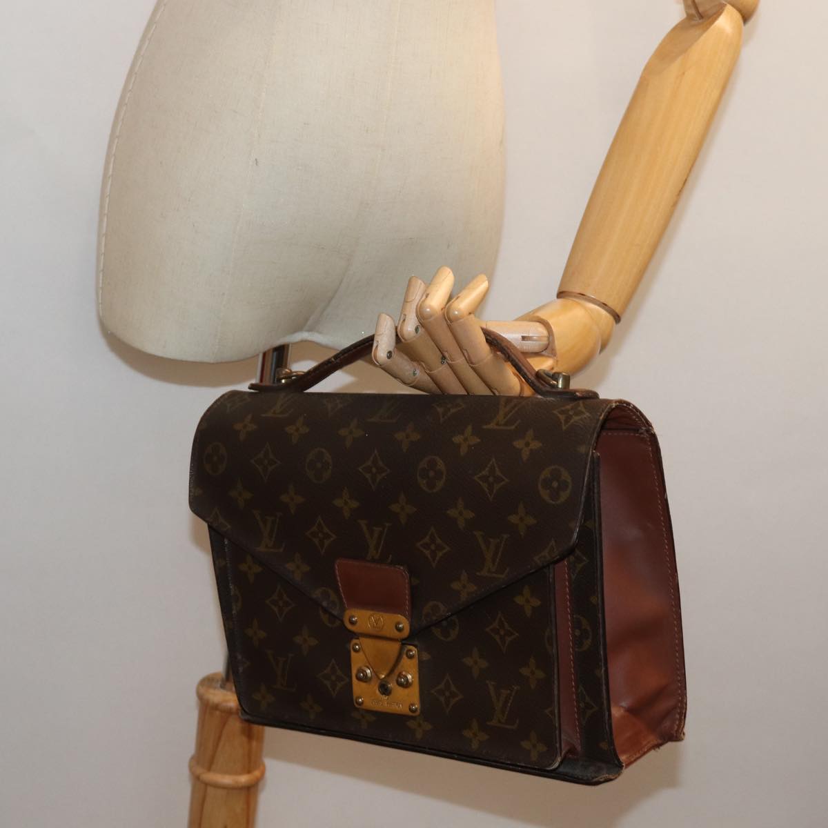 LOUIS VUITTON Monogram Monceau 28 Hand Bag M51185 LV 71979