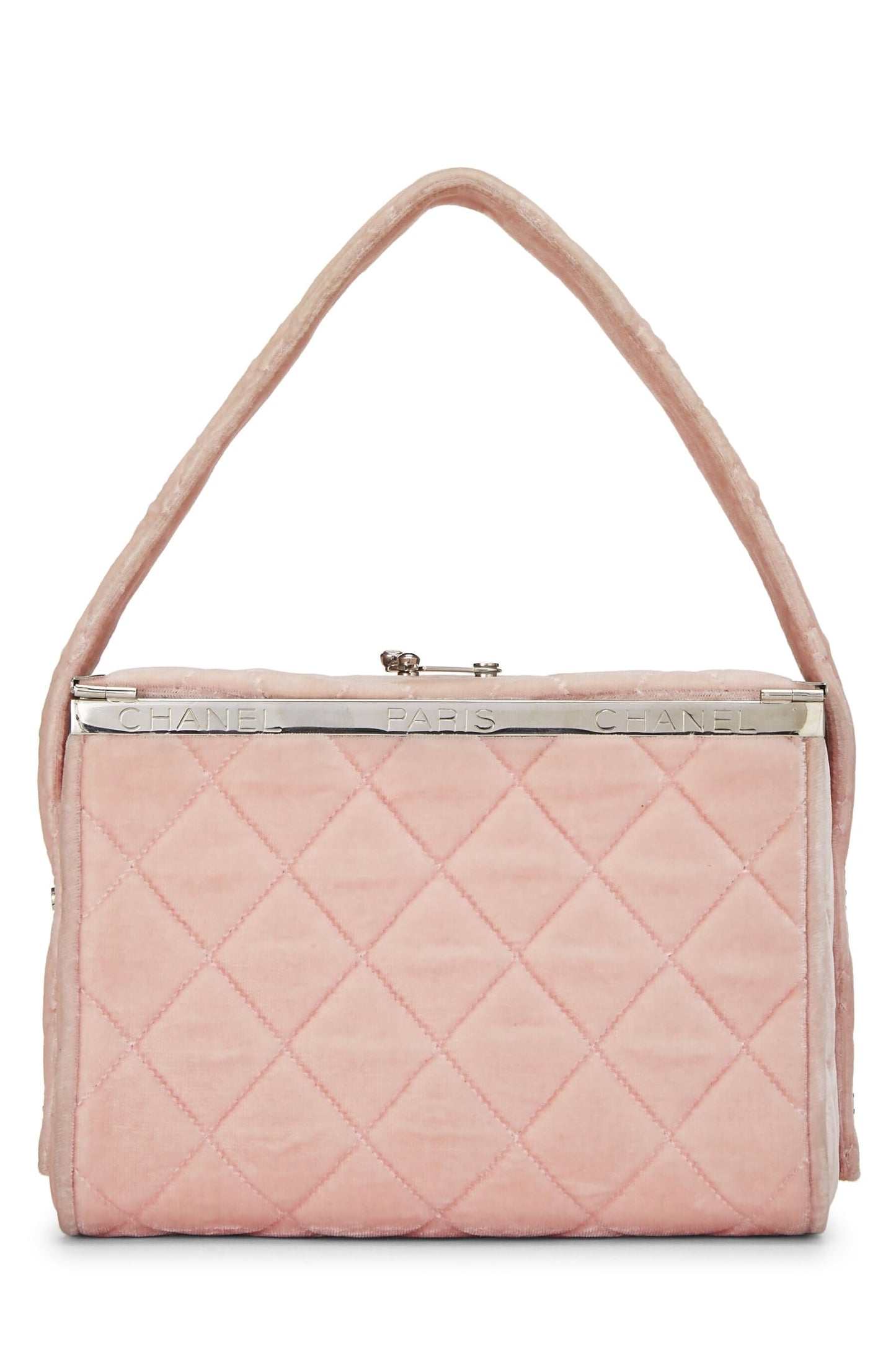 Chanel, Pink Quilted Velvet Box Vanity Medium, Pink