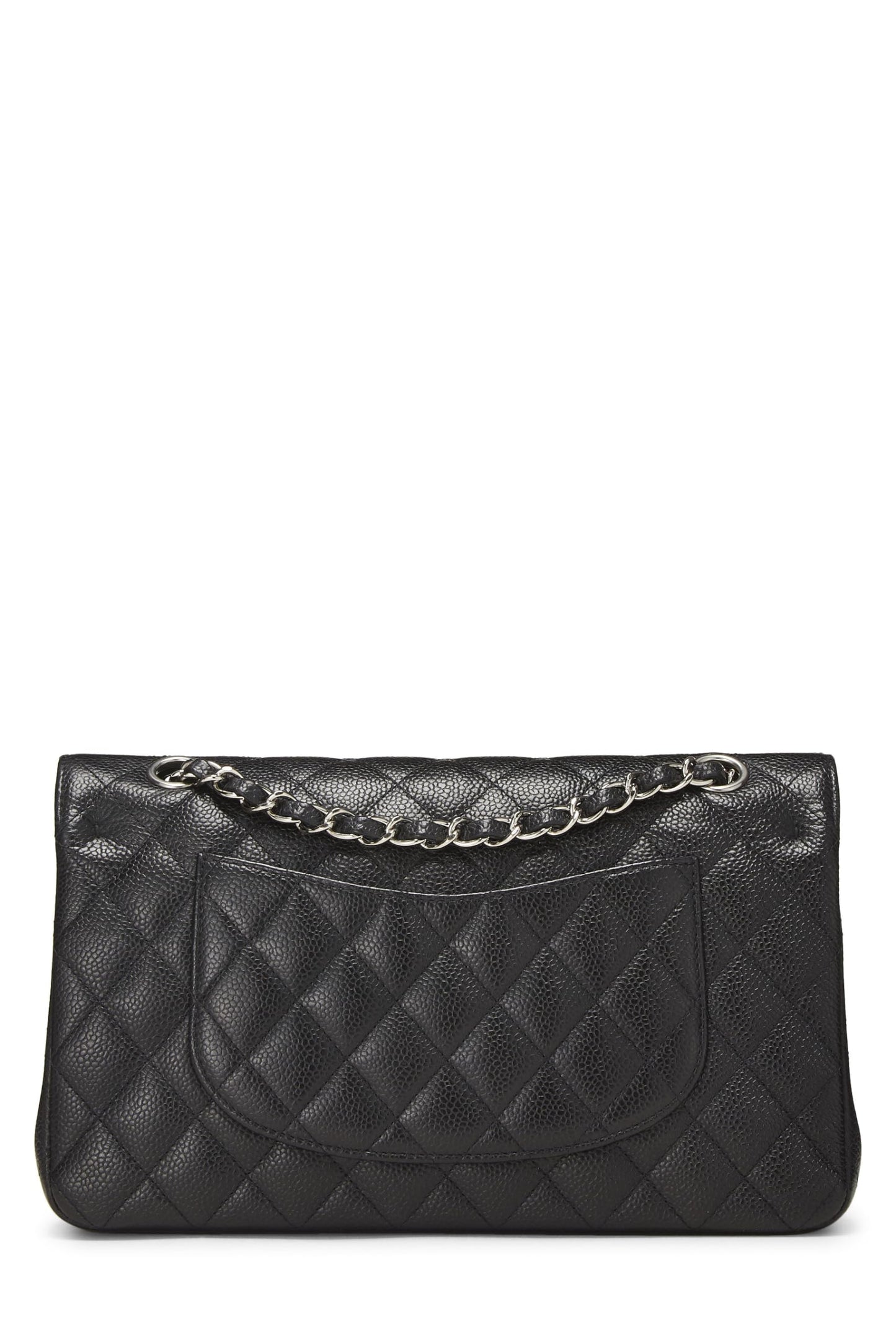 Chanel, Black Quilted Caviar Classic Double Flap Medium, Black