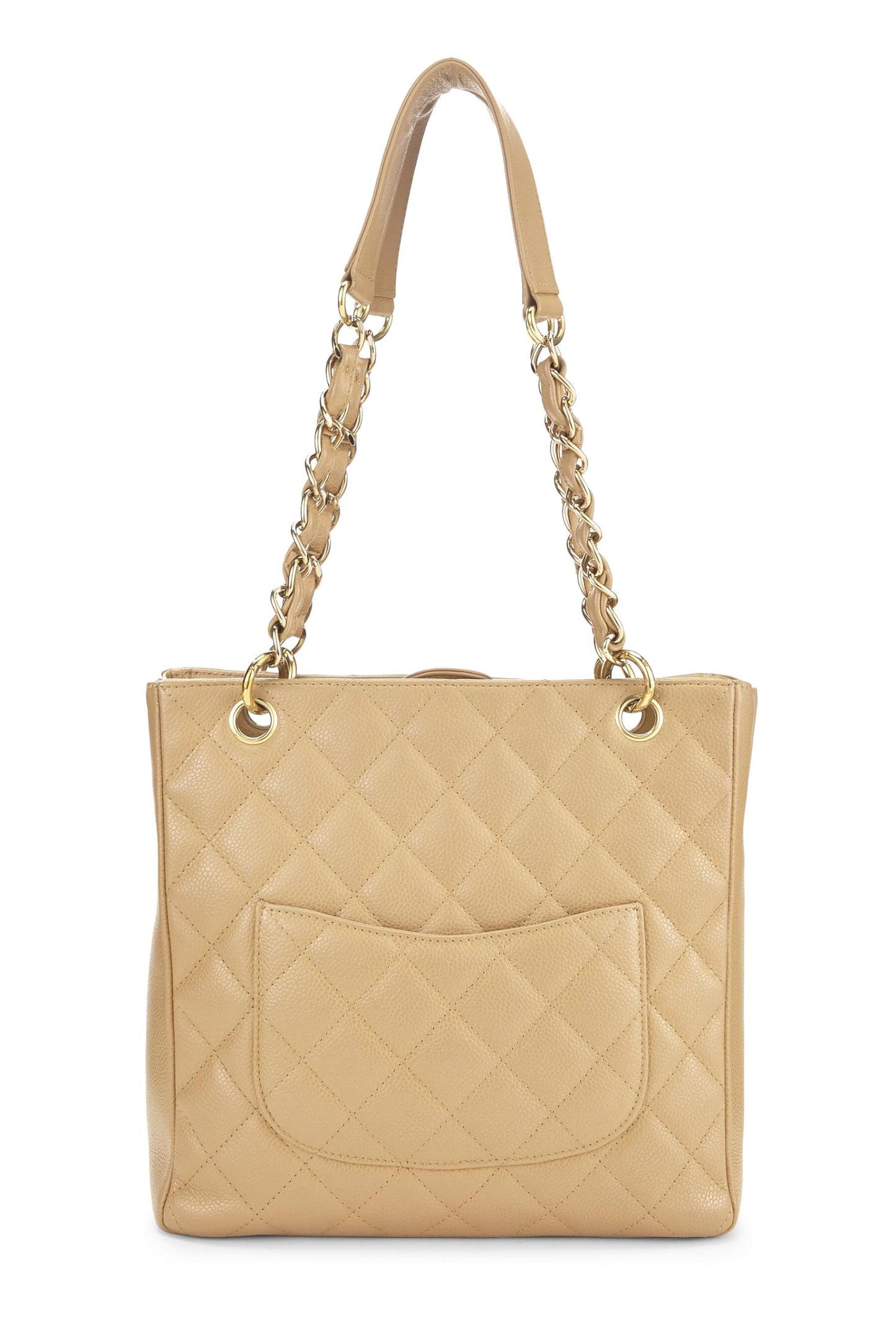 Chanel, Beige Quilted Caviar Petite Shopping Tote (PST), Beige